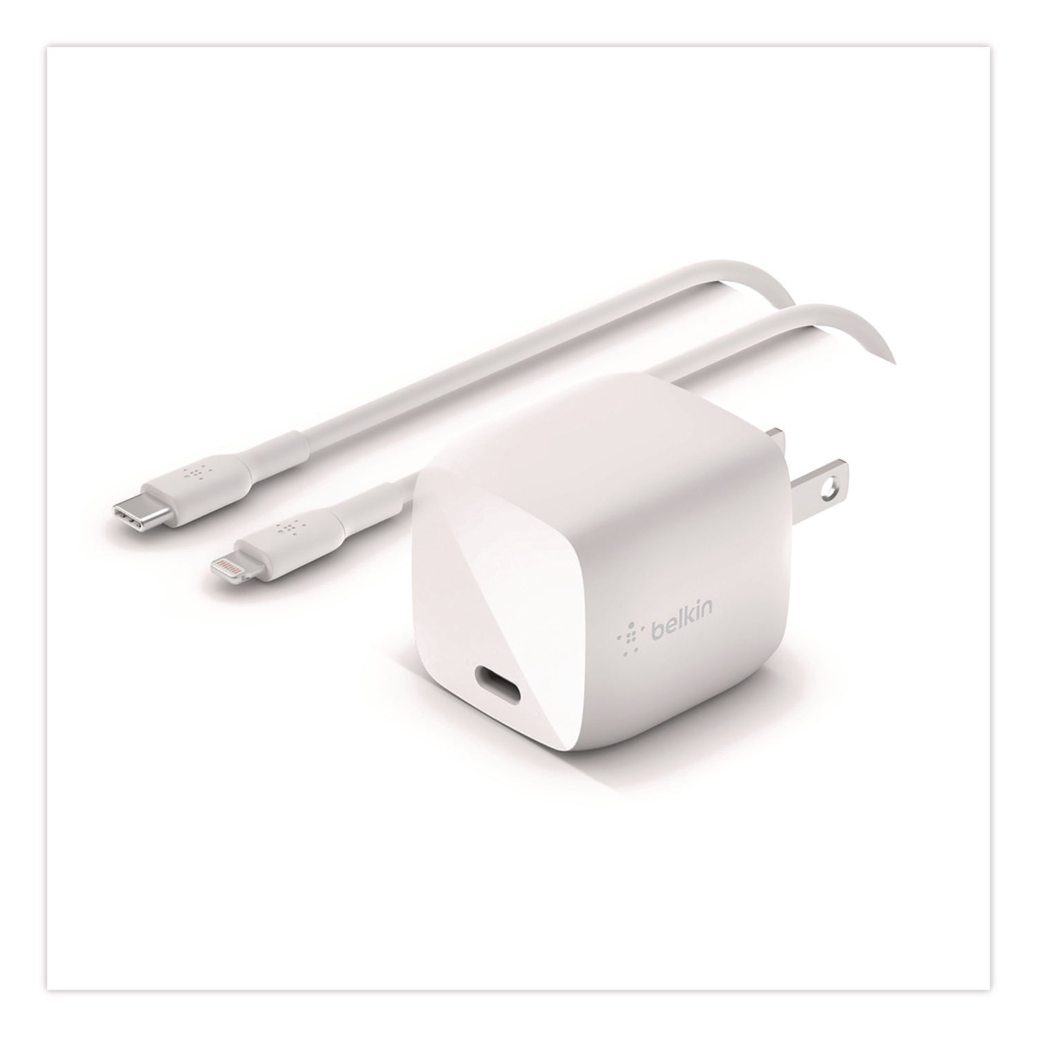 Belkin® BOOST CHARGE USB-C PD 3.0 PPS Wall Charger + USB-C to USB-C Cable, White