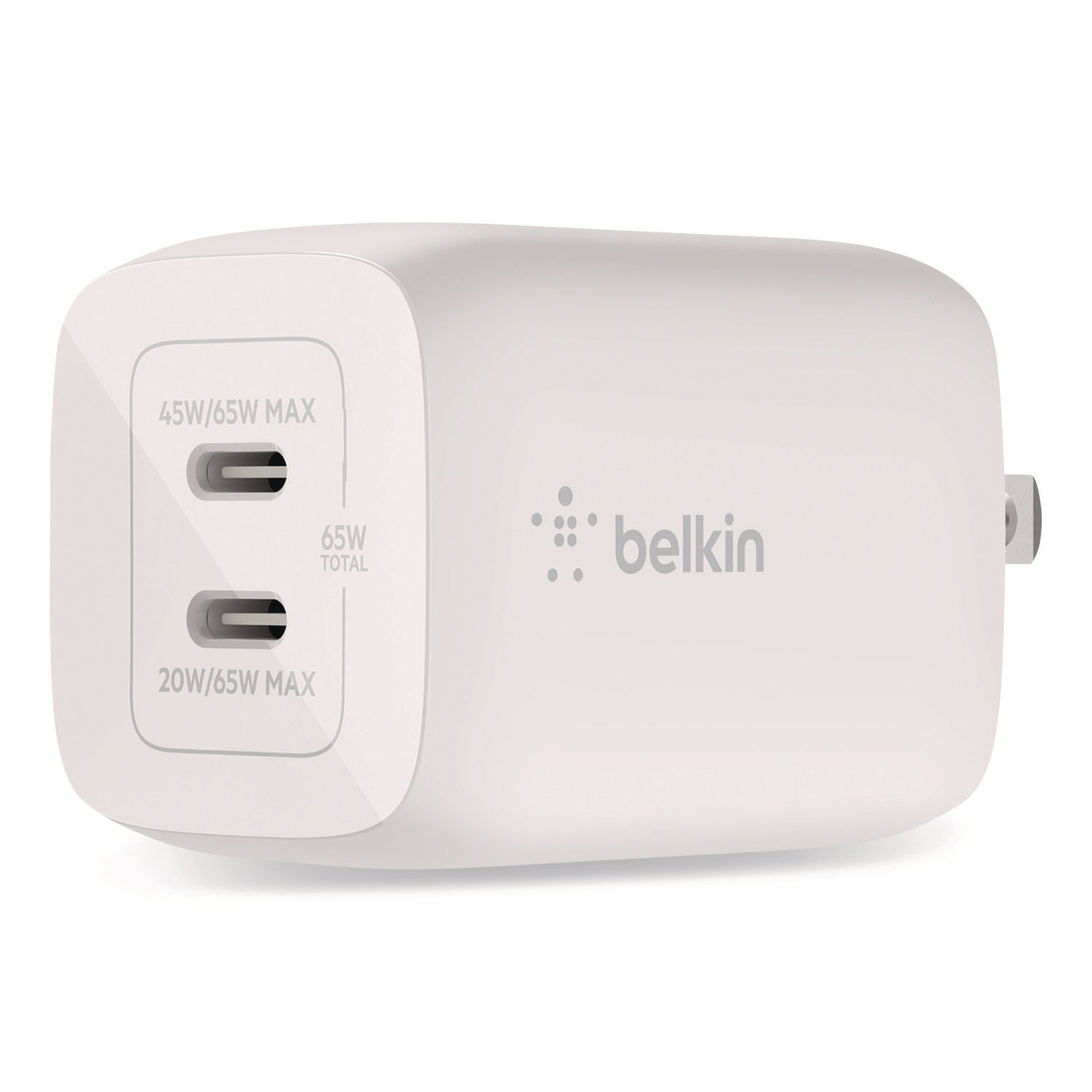 Belkin® BOOST CHARGE Pro Dual USB-C GaN Wall Charger with PPS, White