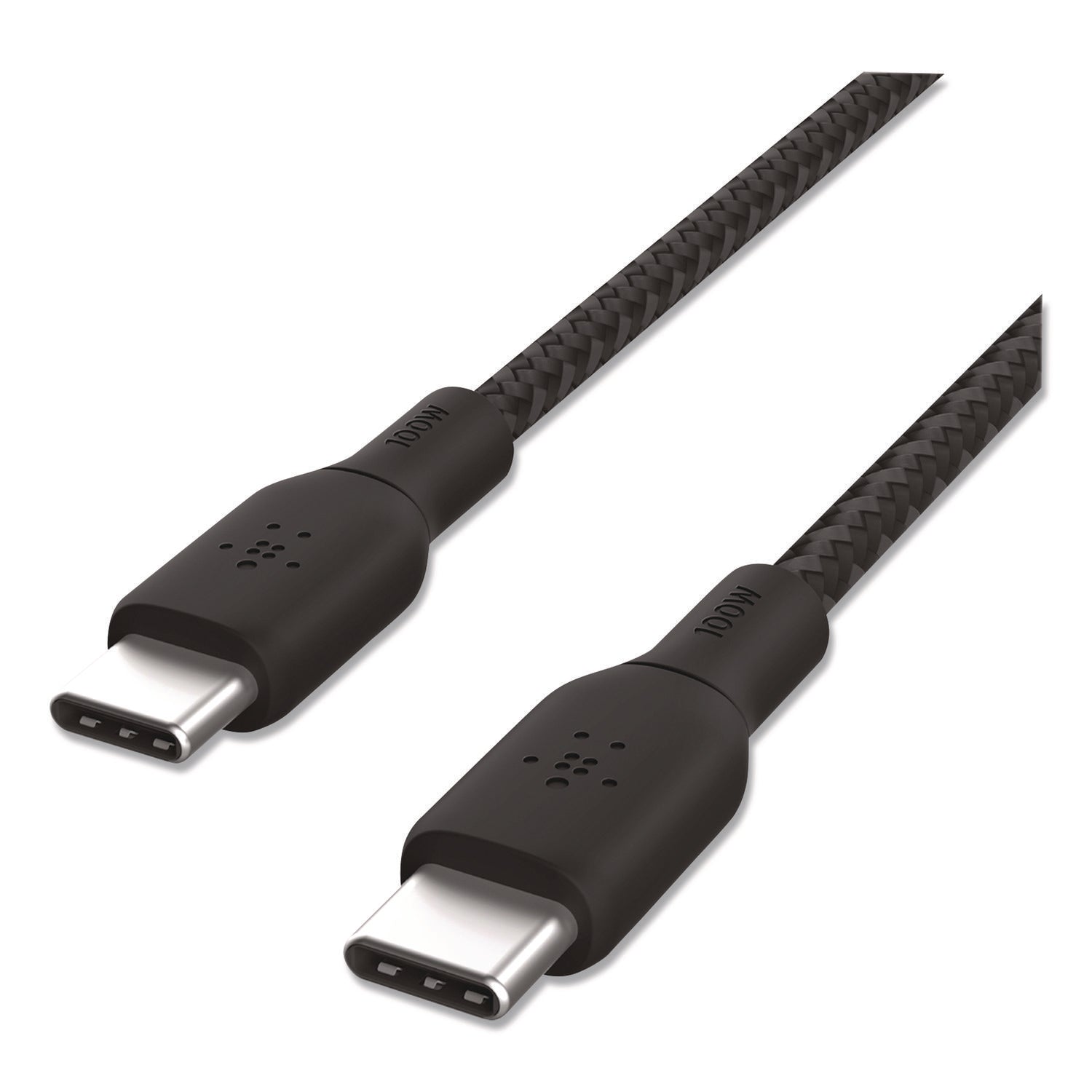 Belkin® BOOST CHARGE Braided USB-C to USB-C Cable, 100 W Power Delivery, 6.6 ft, Black