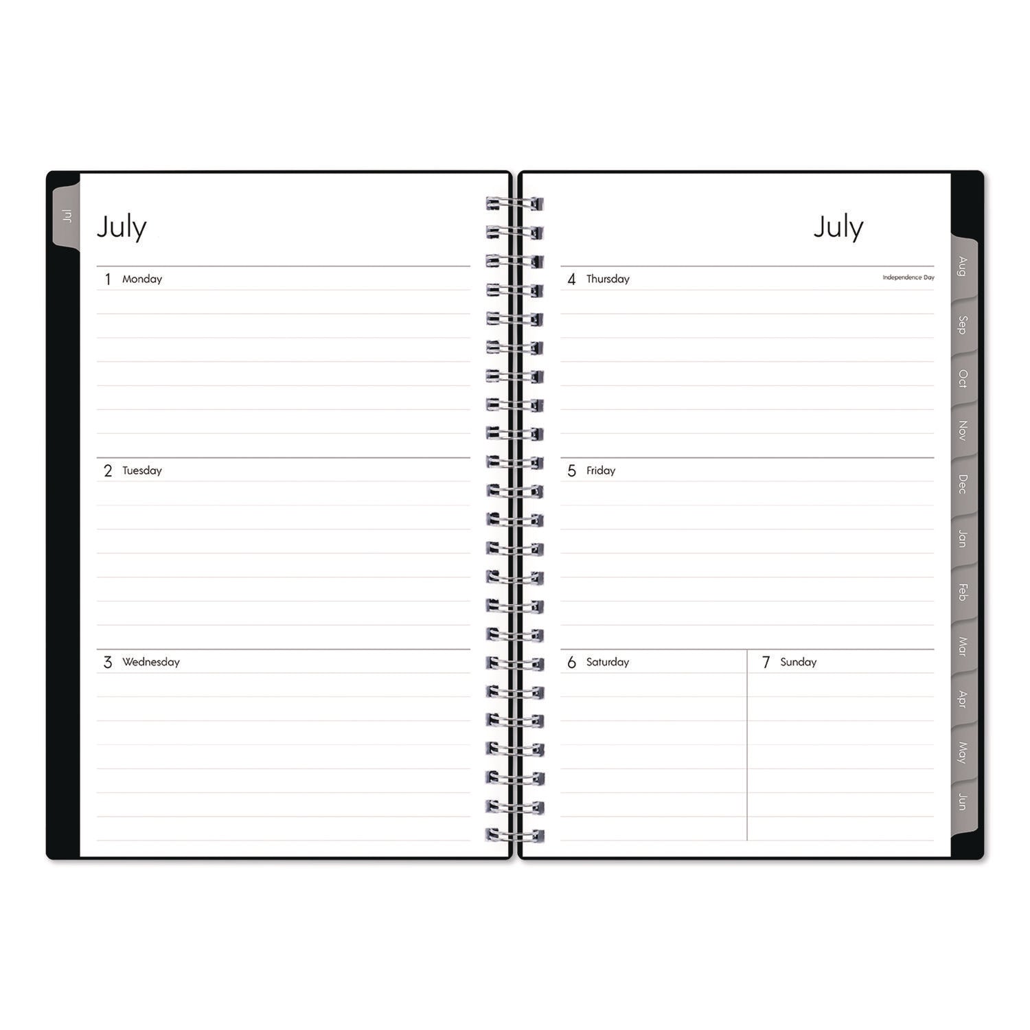 Blue Sky® Enterprise Academic Weekly/Monthly Planner, 8 x 5, Black Cover, 12-Month (July to June): 2024 to 2025