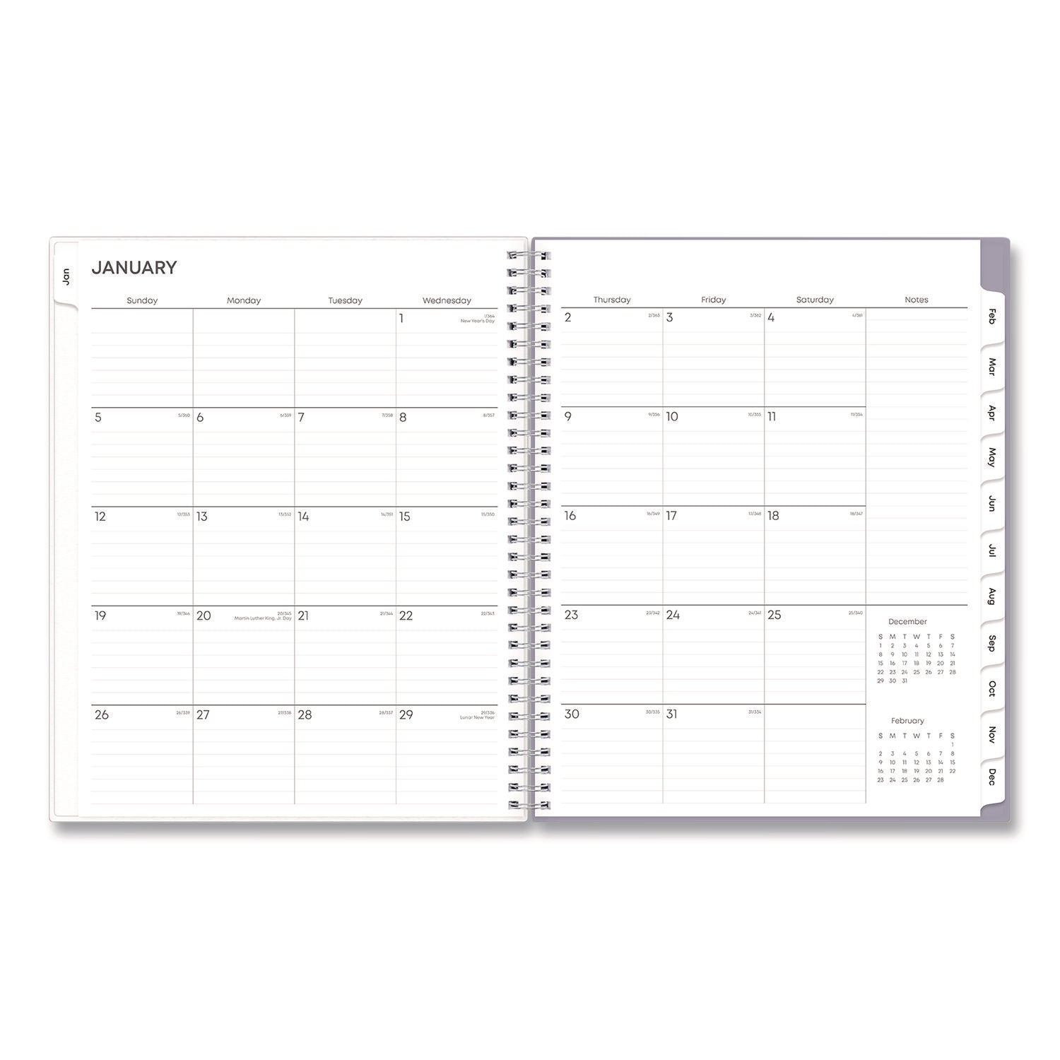 Blue Sky® Rue Du Flore Weekly/Monthly Planner, Floral Artwork, 11 x 8.5, Jade/Lavender Cover, 12-Month (Jan to Dec): 2025