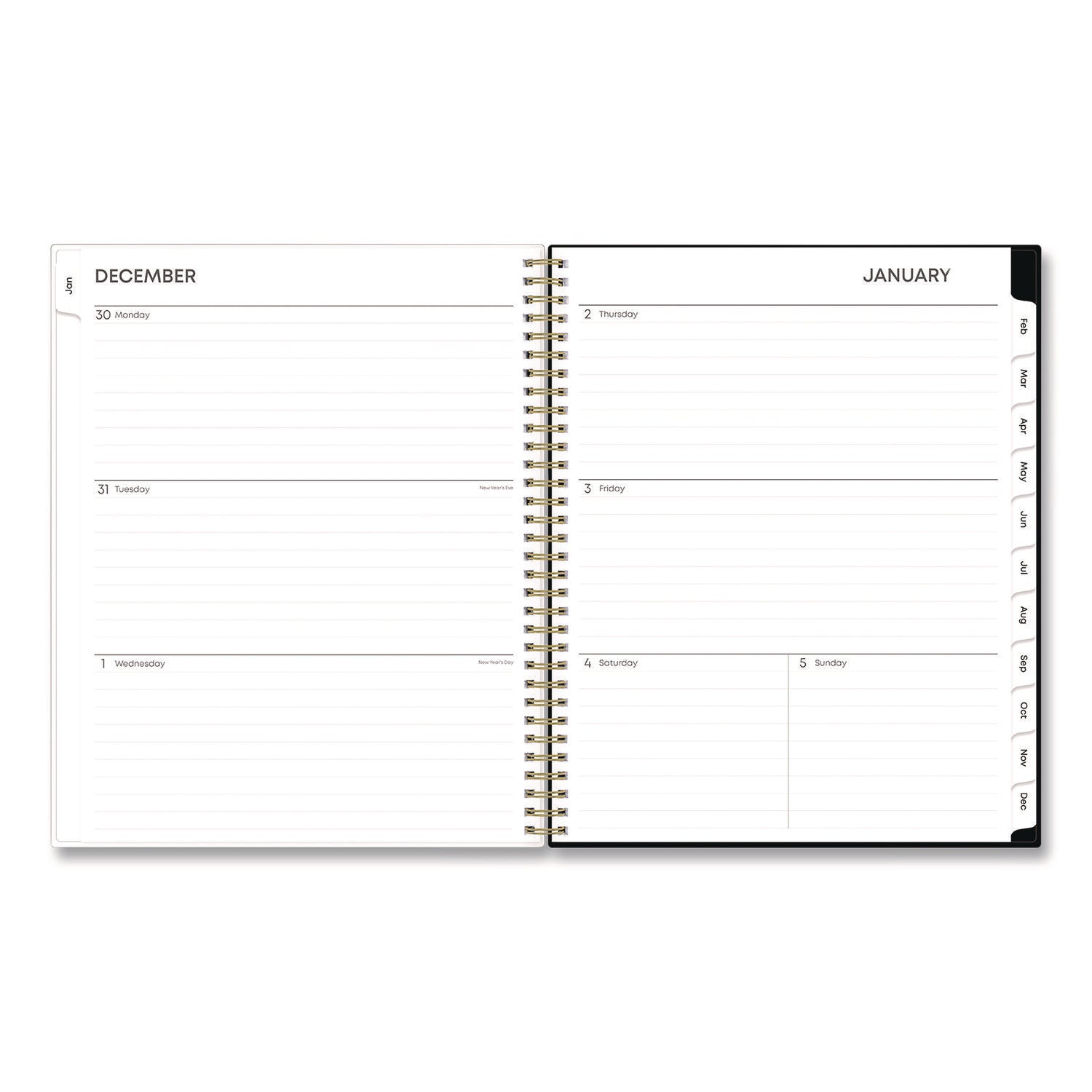 Blue Sky® Baccara Dark Create-Your-Own Cover Weekly/Monthly Planner, Floral, 11 x 8.5, Gray/White/Gold Cover, 12-Month (Jan-Dec): 2025