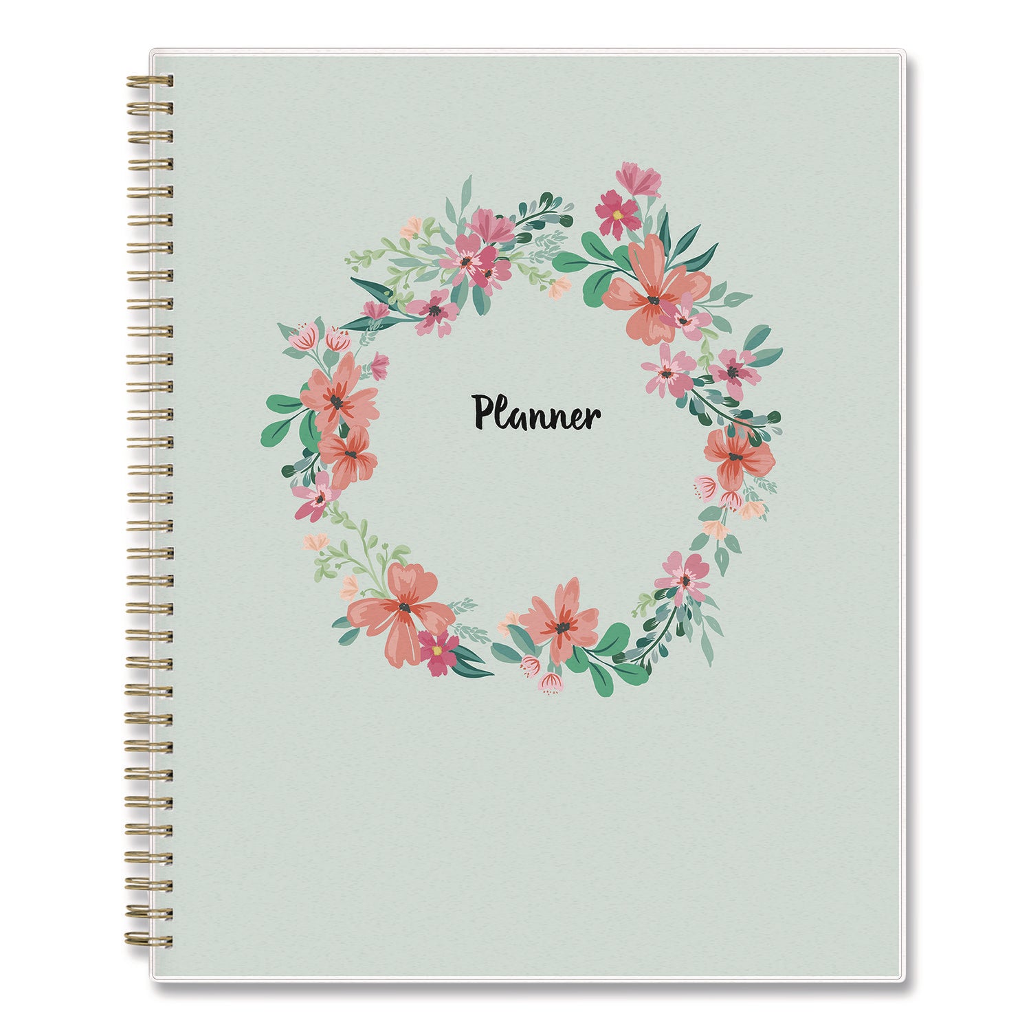 Blue Sky® Laurel Weekly/Monthly Planner, Springtime Floral Artwork, 11 x 8.5, Mint Green/Multicolor Cover, 12-Month (Jan to Dec): 2025