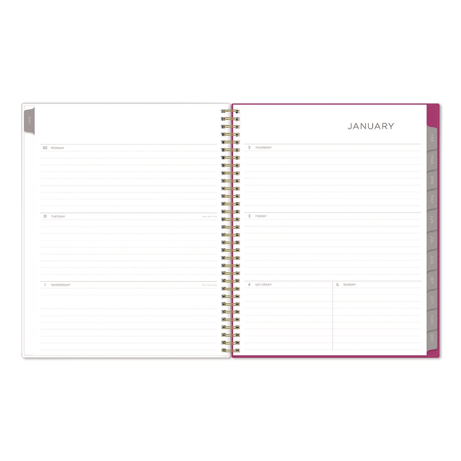 Blue Sky® Kelly Ventura Magenta Bloom Weekly/Monthly Planner, Floral Artwork, 11 x 8.5, Multicolor Cover, 12-Month (Jan to Dec): 2025