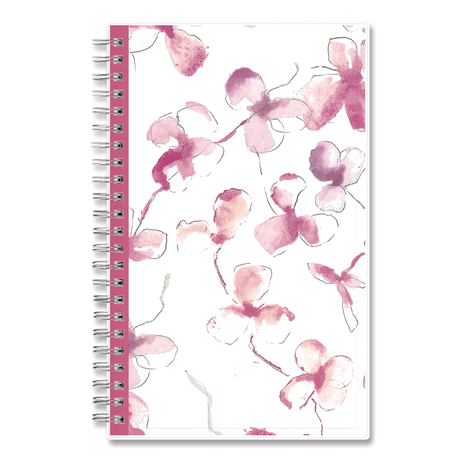 Blue Sky® BCA Orchid Weekly/Monthly Planner, Orchids Artwork, 8 x 5, White/Pink Cover, 12-Month (Jan to Dec): 2025