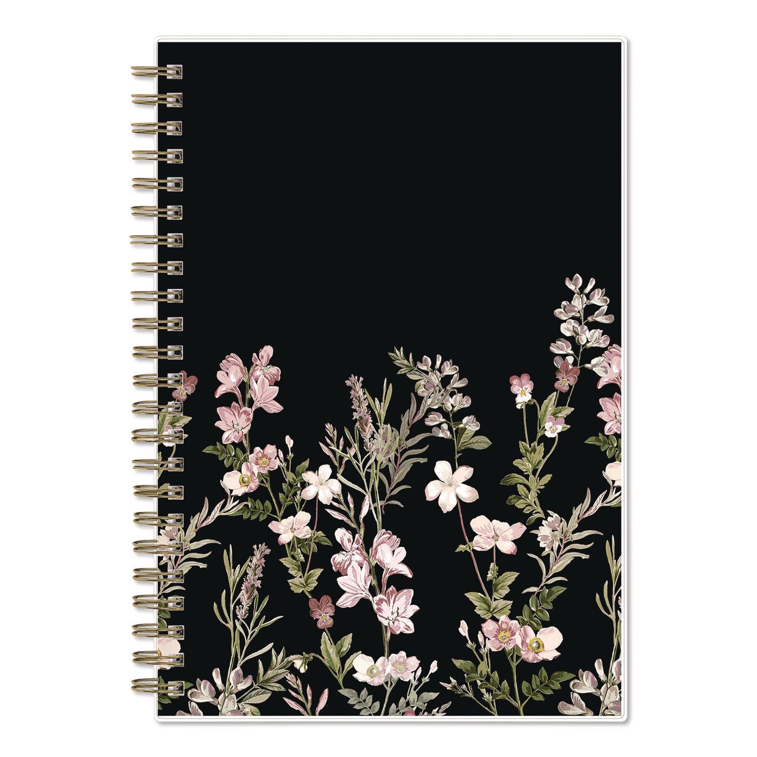 Blue Sky® Nevaeh Weekly/Monthly Planner, Wildflowers Artwork, 8 x 5, Multicolor/Black Cover, 12-Month (Jan to Dec): 2025