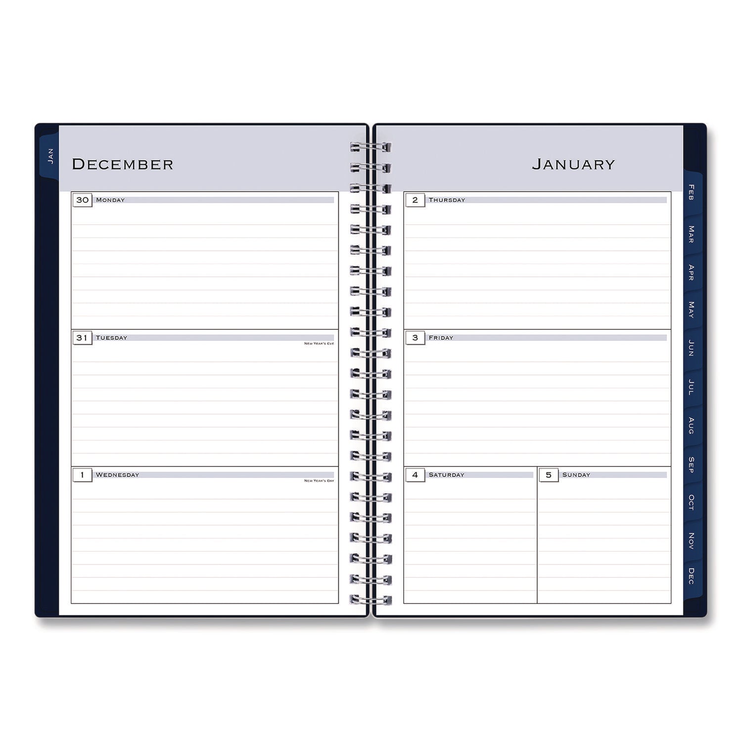 Blue Sky® Passages Weekly/Monthly Planner, 8 x 5, Navy Blue Cover, 12-Month (Jan to Dec): 2025