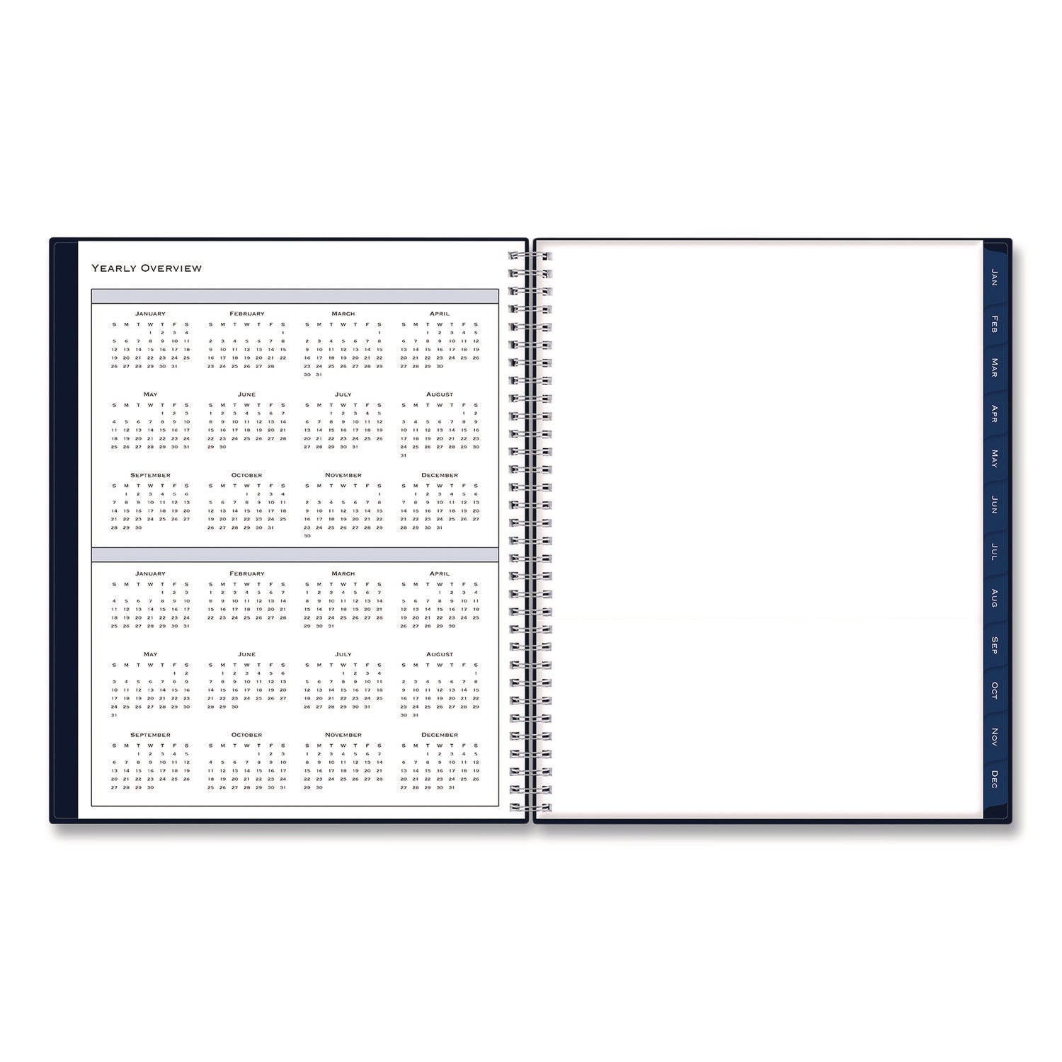 Blue Sky® Passages Weekly Appointment Book and Monthly Planner, 11 x 8.5, Navy Blue Cover, 12-Month (Jan to Dec): 2025