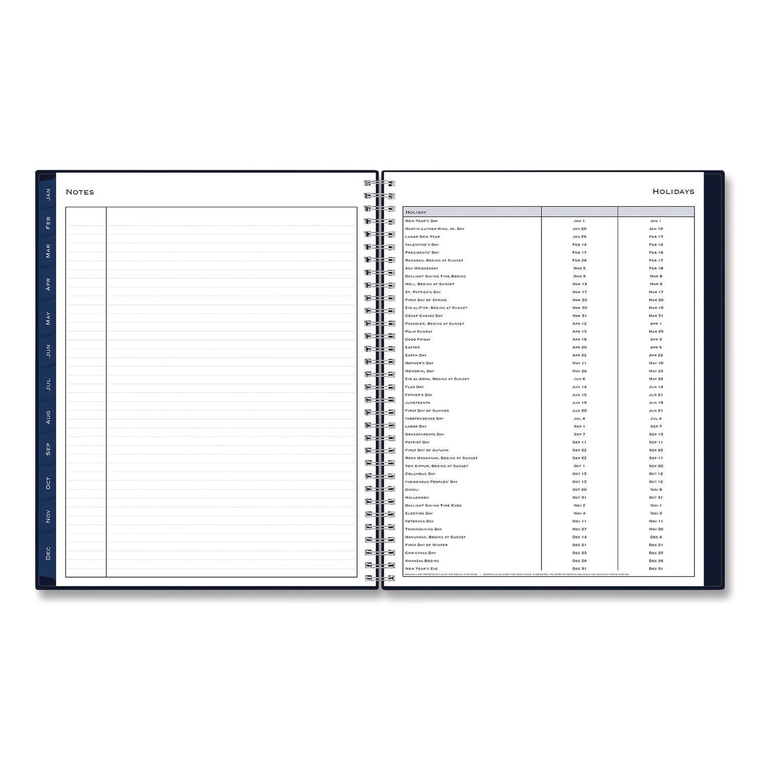 Blue Sky® Passages Weekly Appointment Book and Monthly Planner, 11 x 8.5, Navy Blue Cover, 12-Month (Jan to Dec): 2025