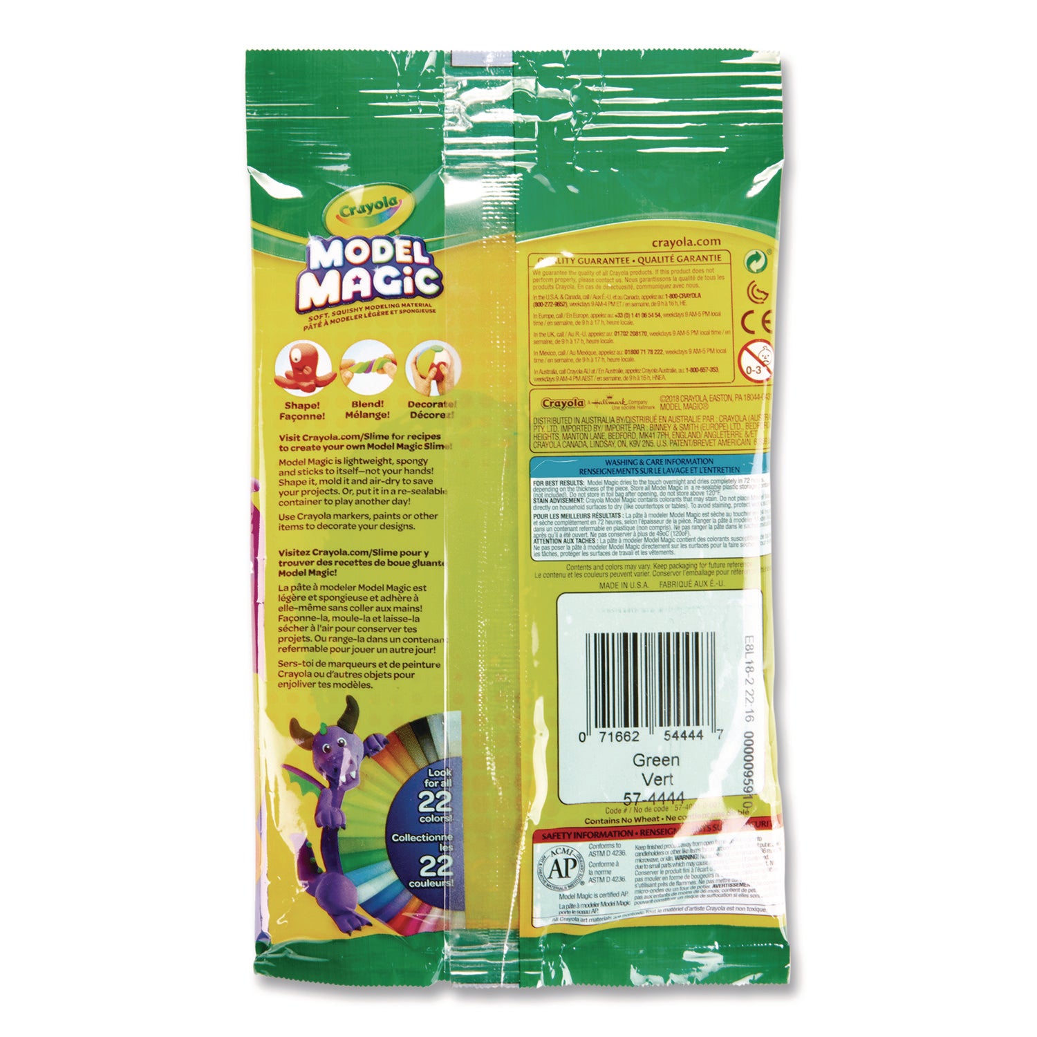 Crayola® Model Magic Modeling Compound, Green, 4 oz Pack