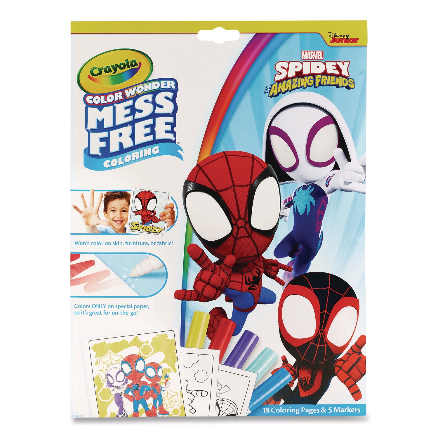 Crayola® Spidey and His Amazing Friends Color Wonder Kit, (18) Action-Packed Coloring Pages; (5) Spider-Man Collection Markers