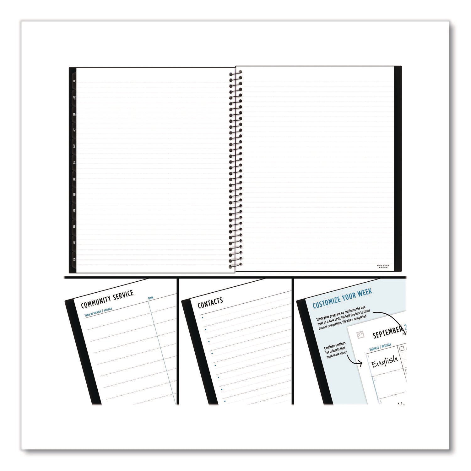 Five Star® Advance Academic Year Weekly/Monthly Planner, 11 x 8.5, Randomly Assorted Cover Color, 12-Month: July 2024 to June 2025