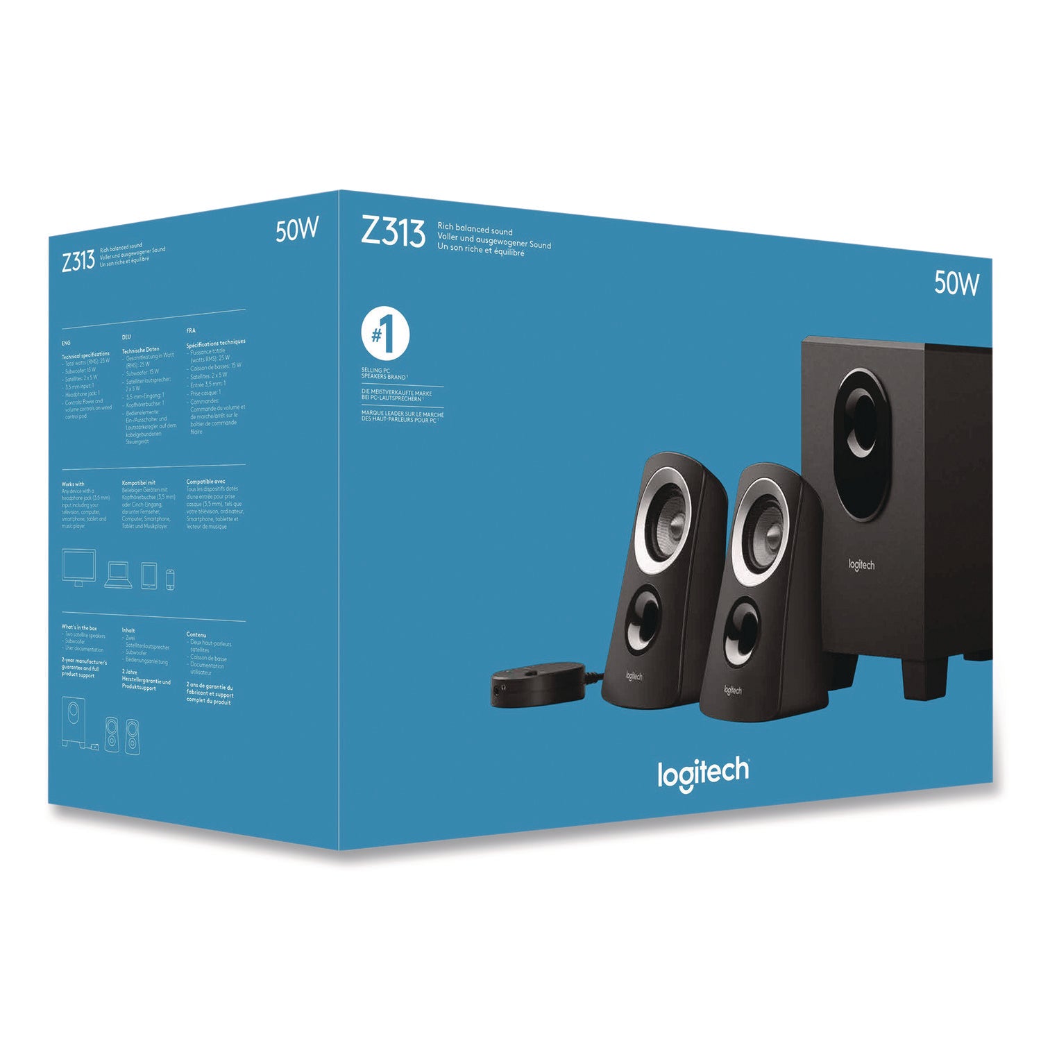 Logitech® Z313 Computer Speaker System, Black