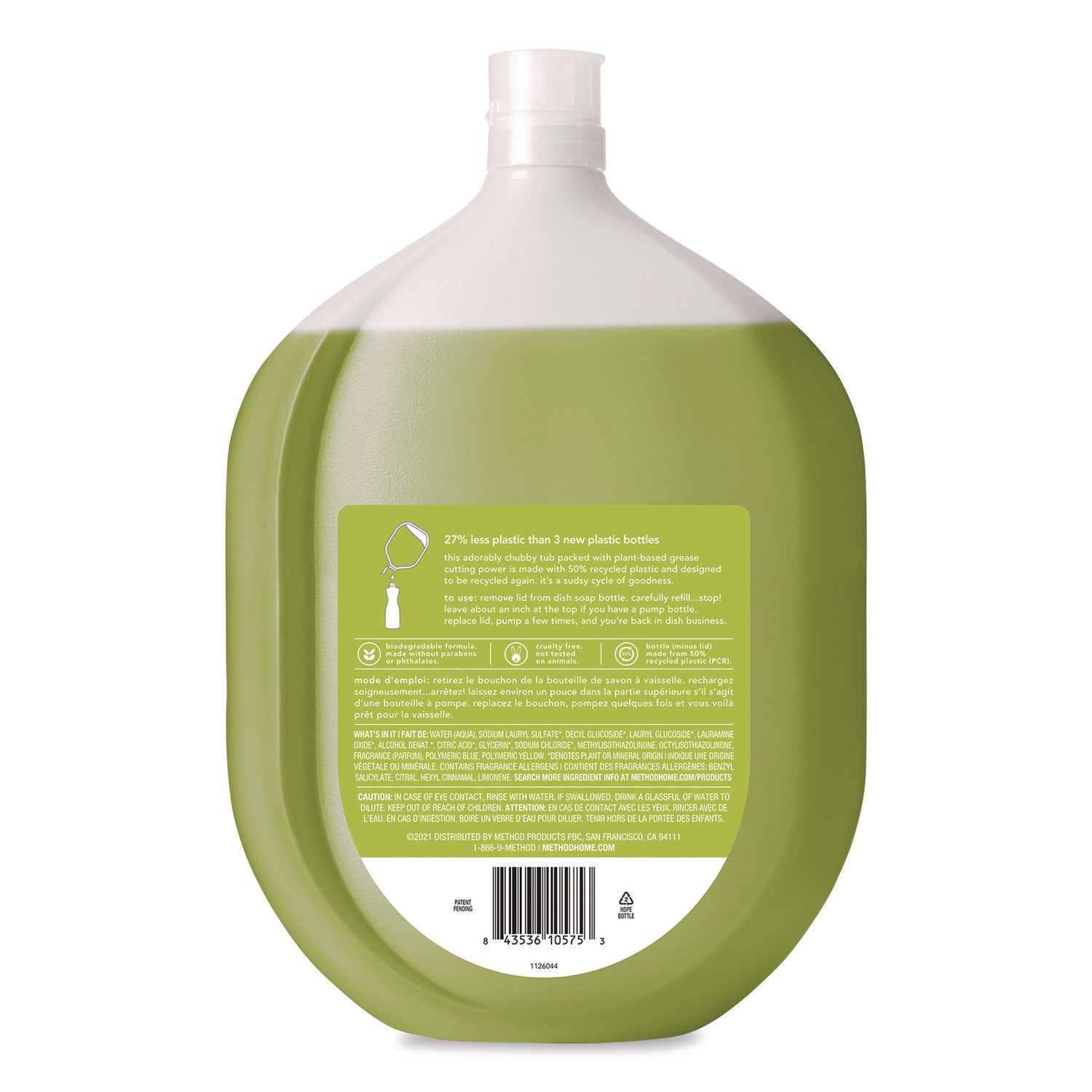 Method® Dish Soap Refill, Lime and Sea Salt Scent, 54 oz Bottle