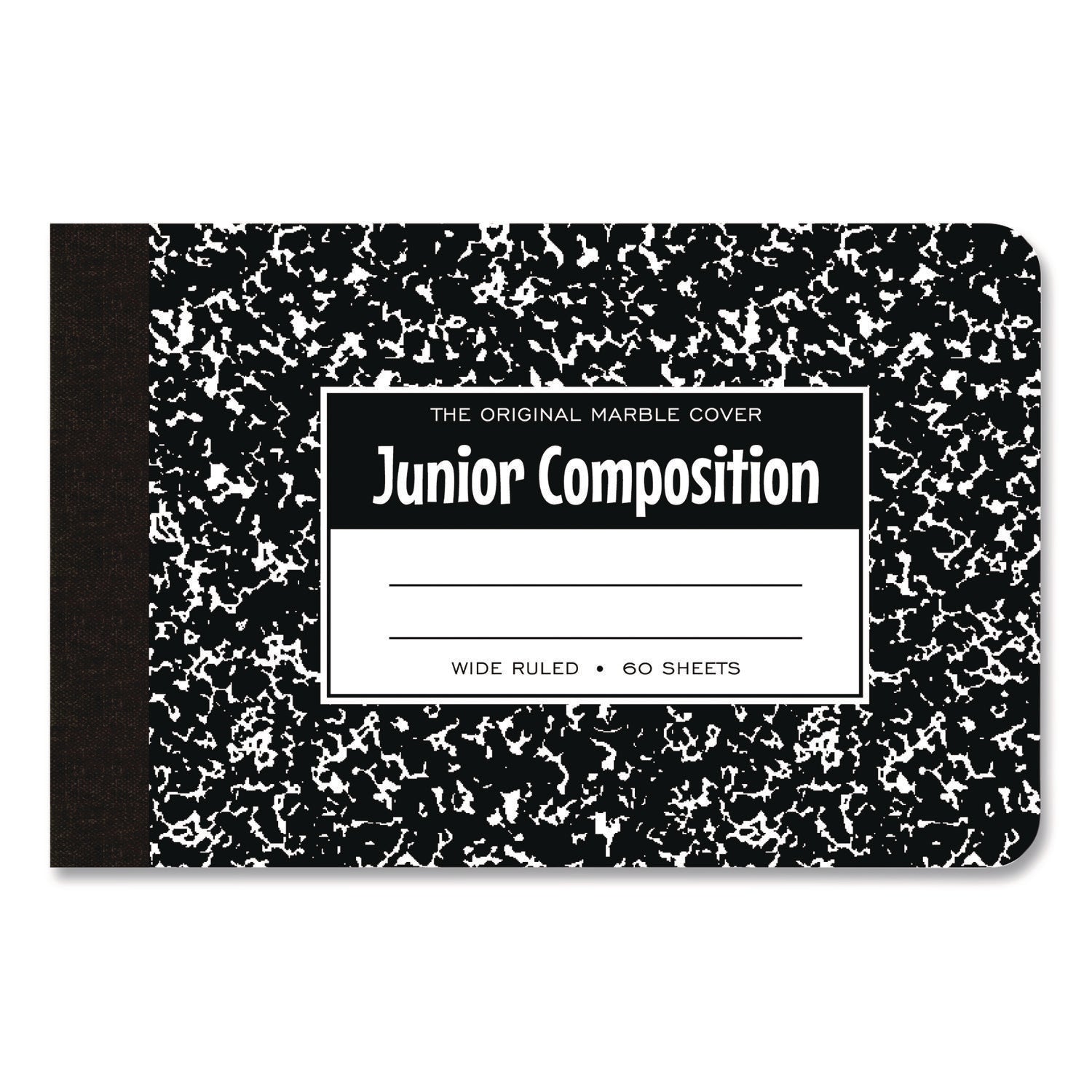 Roaring Spring® Junior Composition Notebook, Wide/Legal Rule, Black Marble Cover, (60) 4.88 x 7.5 Sheets