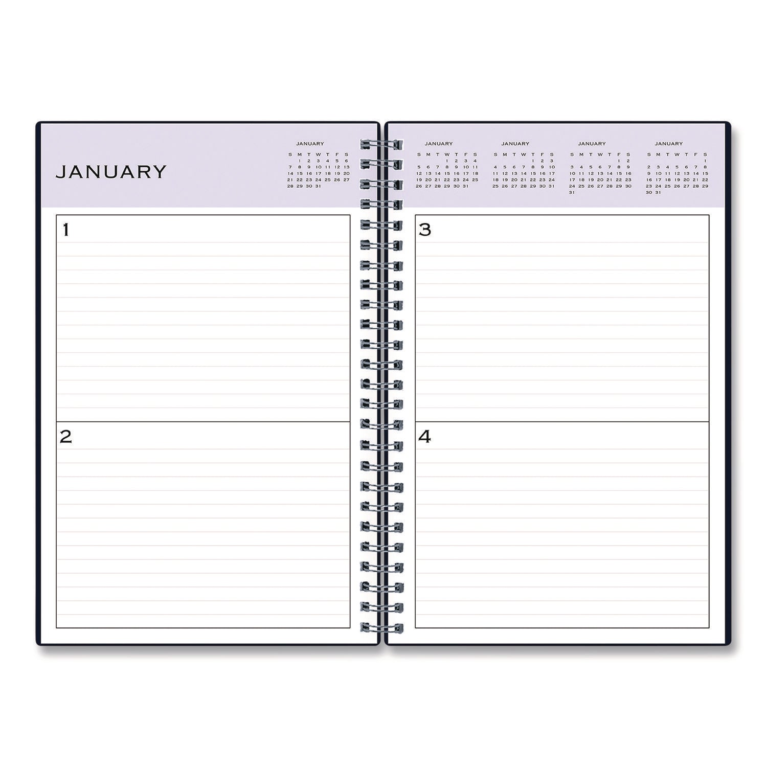 Blue Sky® Perpetual Daily Planner, 8.5 x 5.5, Blue Cover, 52 Weeks: Undated