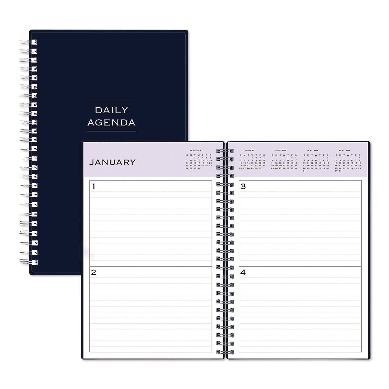 Blue Sky® Perpetual Daily Planner, 8.5 x 5.5, Blue Cover, 52 Weeks: Undated