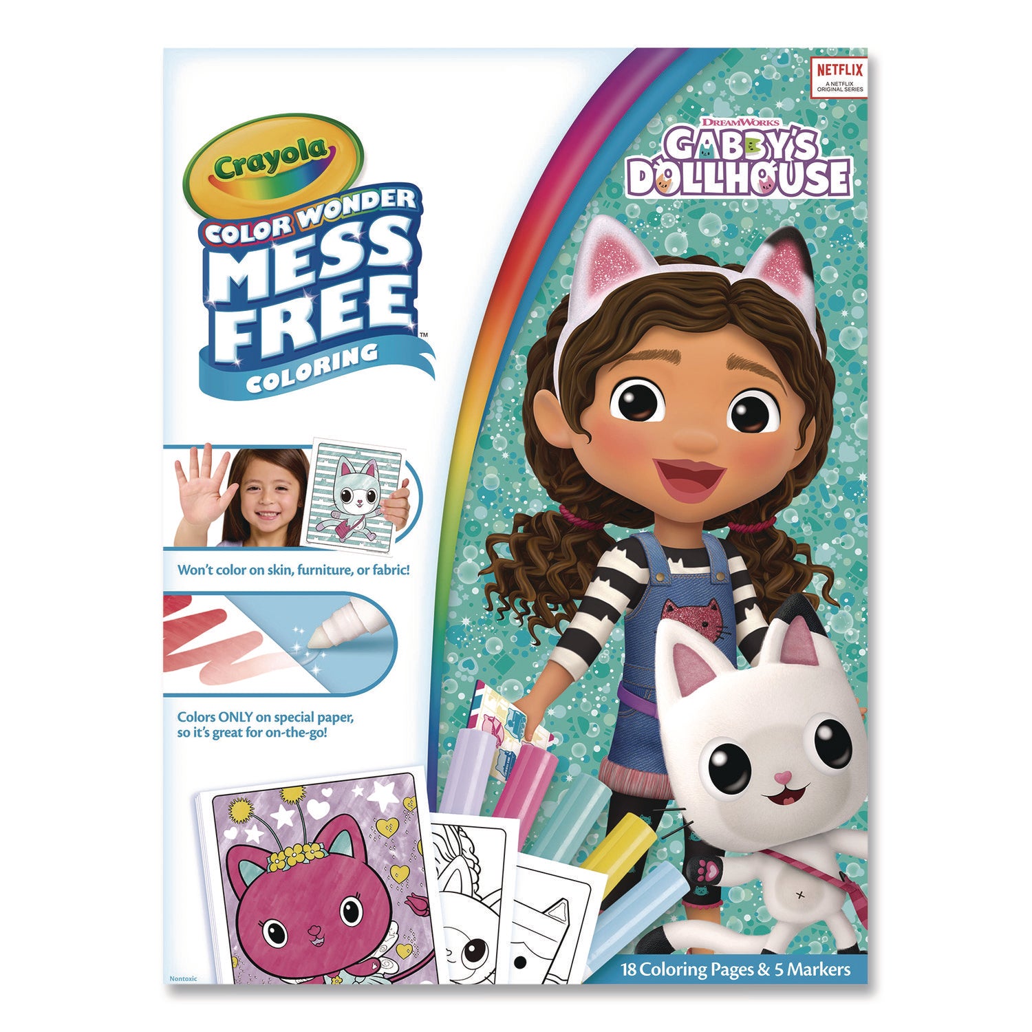 Crayola® Gabby's Dollhouse Color Wonder Kit, (18) Coloring Pages, (5) Gabby's Collection Markers