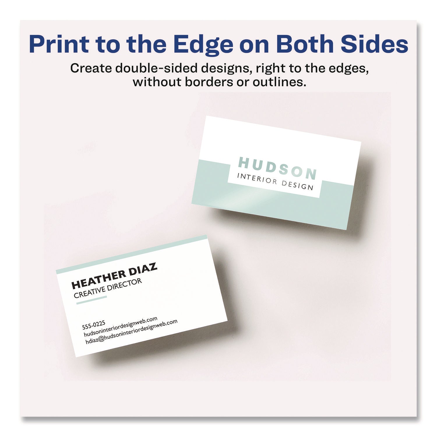 Avery® Print to the Edge Business Cards with Sure Feed Technology, 2 x 3.5, White, 160 Cards, 8/Sheet, 20 Sheets/Pack