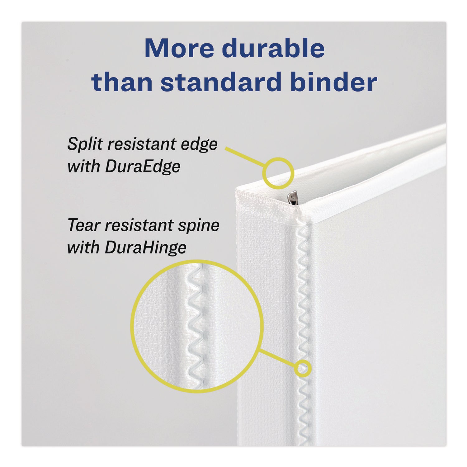 Avery® Durable View Binder with DuraHinge and EZD Rings, 3 Rings, 1" Capacity, 11 x 8.5, White, 12/Carton (9301)