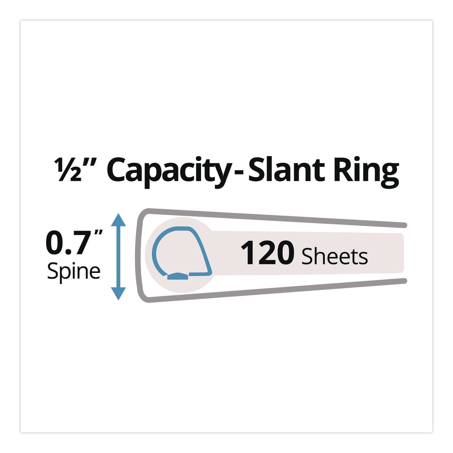 Avery® Durable View Binder with DuraHinge and Slant Rings, 3 Rings, 0.5" Capacity, 11 x 8.5, White, 12/Carton