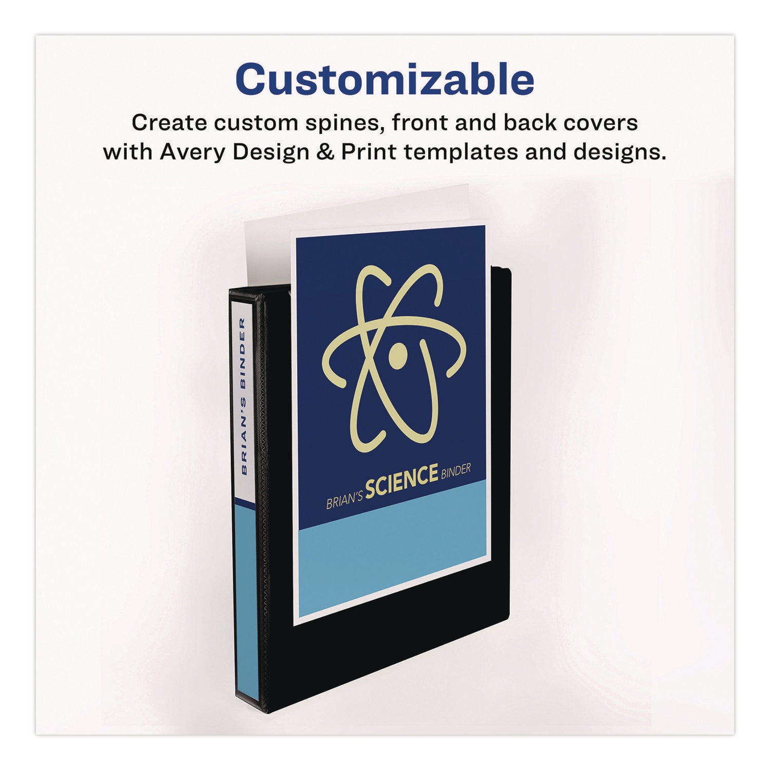 Avery® Durable View Binder with DuraHinge and Slant Rings, 3 Rings, 0.5" Capacity, 11 x 8.5, White, 12/Carton