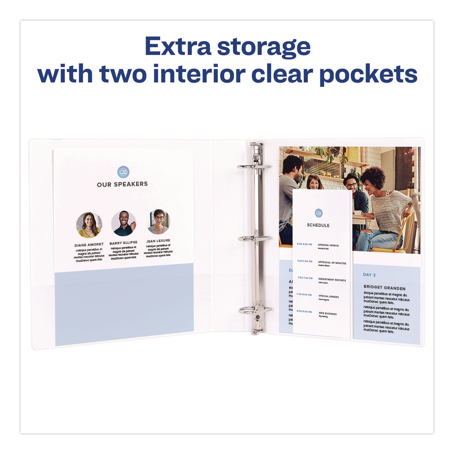 Avery® Durable View Binder with DuraHinge and Slant Rings, 3 Rings, 0.5" Capacity, 11 x 8.5, White, 12/Carton