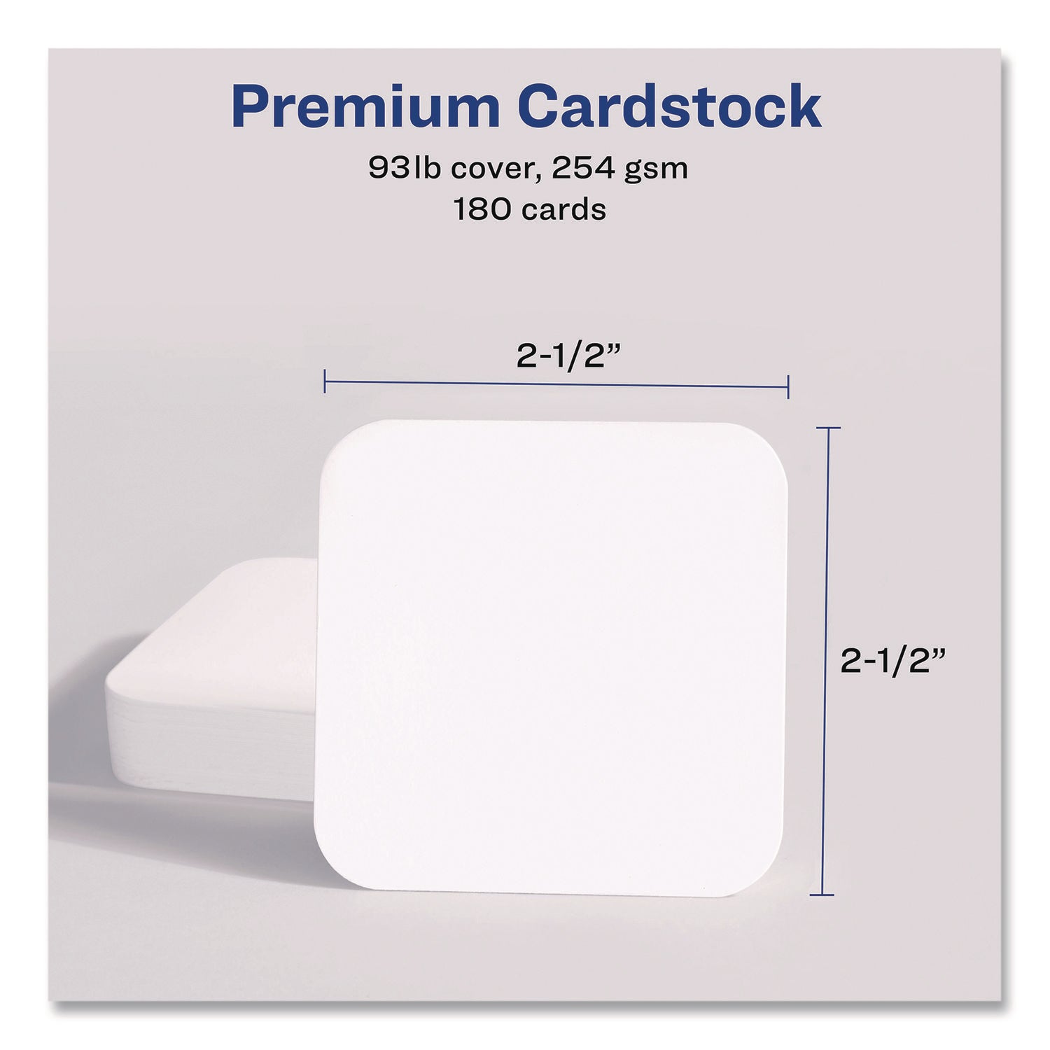 Avery® Clean Edge Square Cards, Inkjet, 2.5 x 2.5, 180 Cards, 9 Cards/Sheet, 20 Sheets/Pack