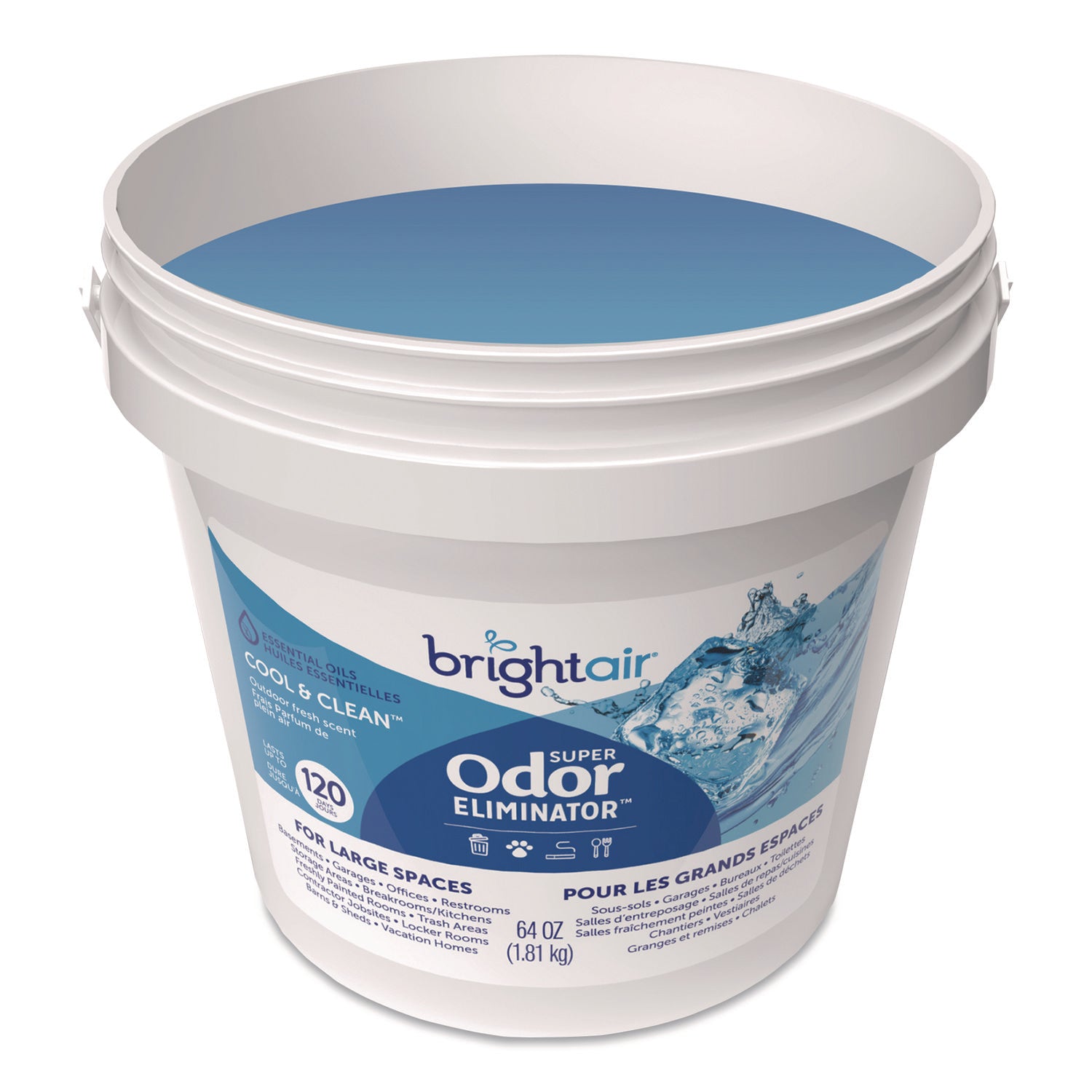 BRIGHT Air® Super Odor Eliminator Gel for Large Spaces, Cool and Clean, 64 oz Tub