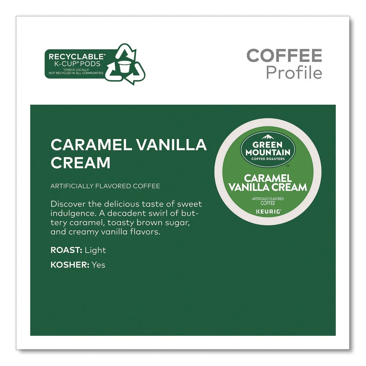 Green Mountain Coffee® Caramel Vanilla Cream Coffee K-Cups, 0.33 oz, 48/Box Green Mountain Coffee® Flipcost