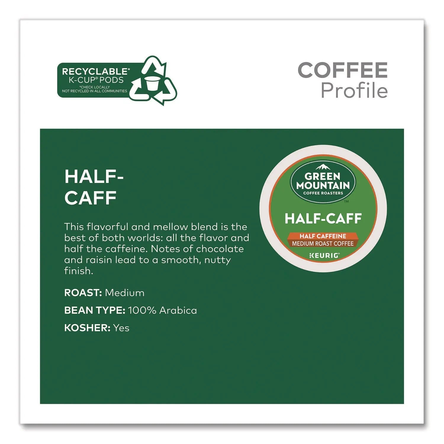 Green Mountain Coffee® Half-Caff Coffee K-Cups, 0.33 oz, 48/Box Green Mountain Coffee® Flipcost