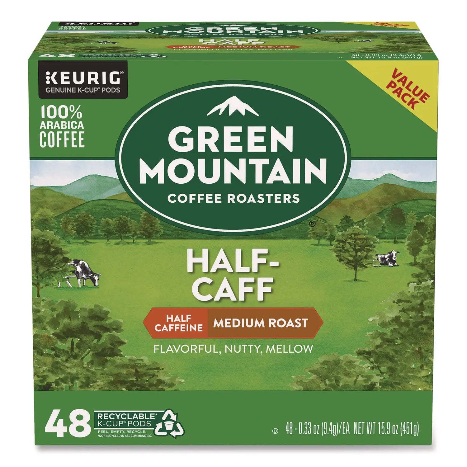 Green Mountain Coffee® Half-Caff Coffee K-Cups, 0.33 oz, 48/Box Green Mountain Coffee® Flipcost