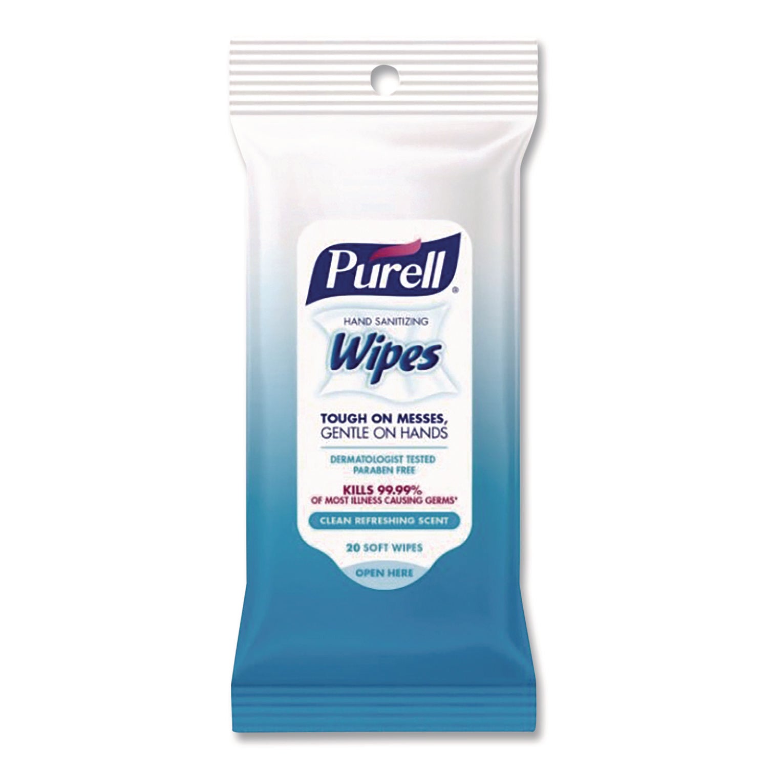 PURELL® Hand Sanitizing Wipes, Clean Refreshing Scent, White, 20 Wipes/Pack, 12 Packs/Carton