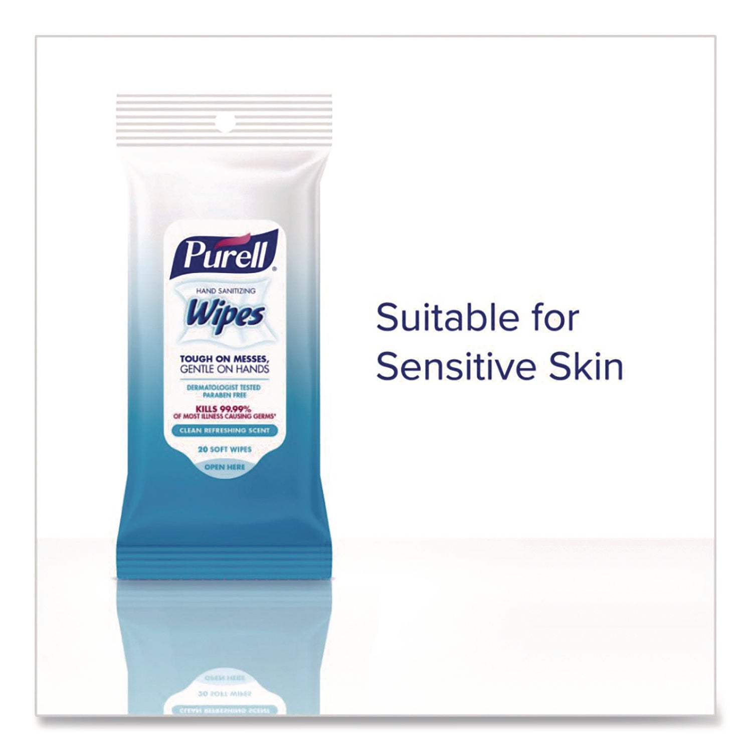 PURELL® Hand Sanitizing Wipes, Clean Refreshing Scent, White, 20 Wipes/Pack, 12 Packs/Carton