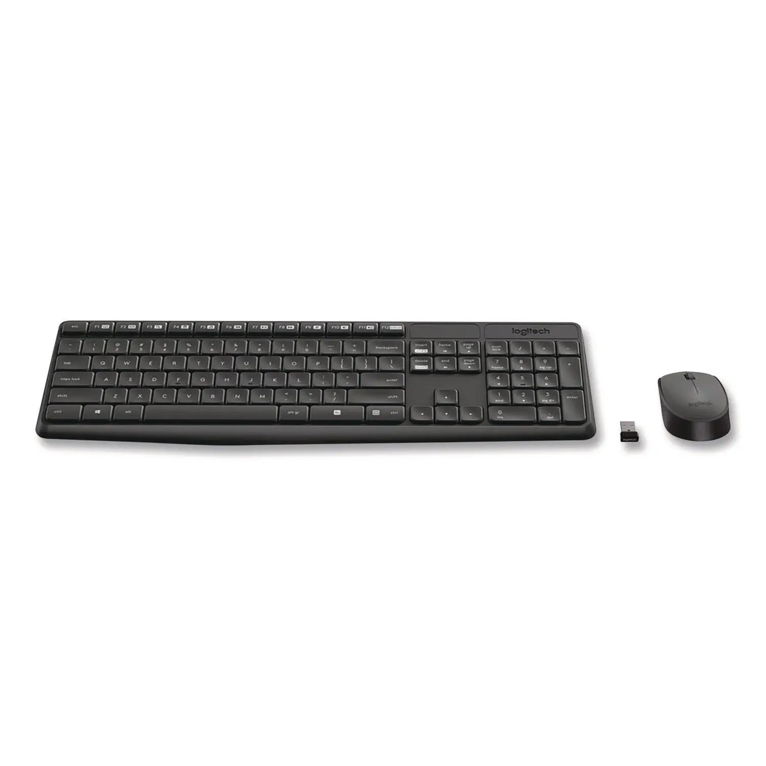 Logitech® MK235 Wireless Keyboard and Optical Mouse Combo, 2.4 GHz Frequency, 33 ft Wireless Range, Black Logitech® Flipcost