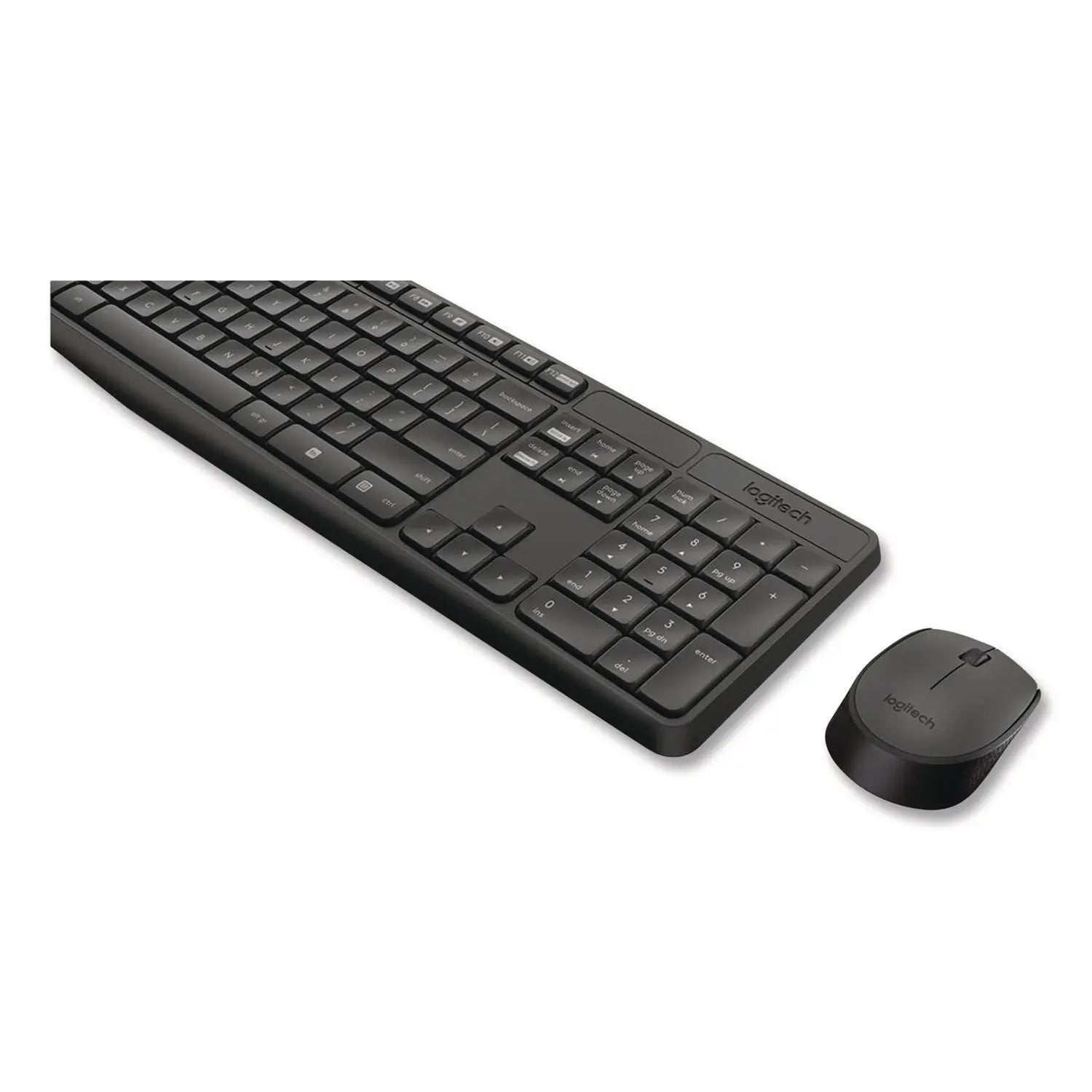 Logitech® MK235 Wireless Keyboard and Optical Mouse Combo, 2.4 GHz Frequency, 33 ft Wireless Range, Black Logitech® Flipcost