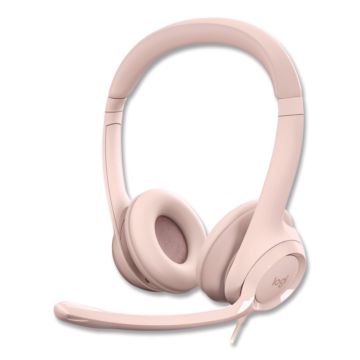 Logitech® H390 Binaural Over The Head Headset, Rose