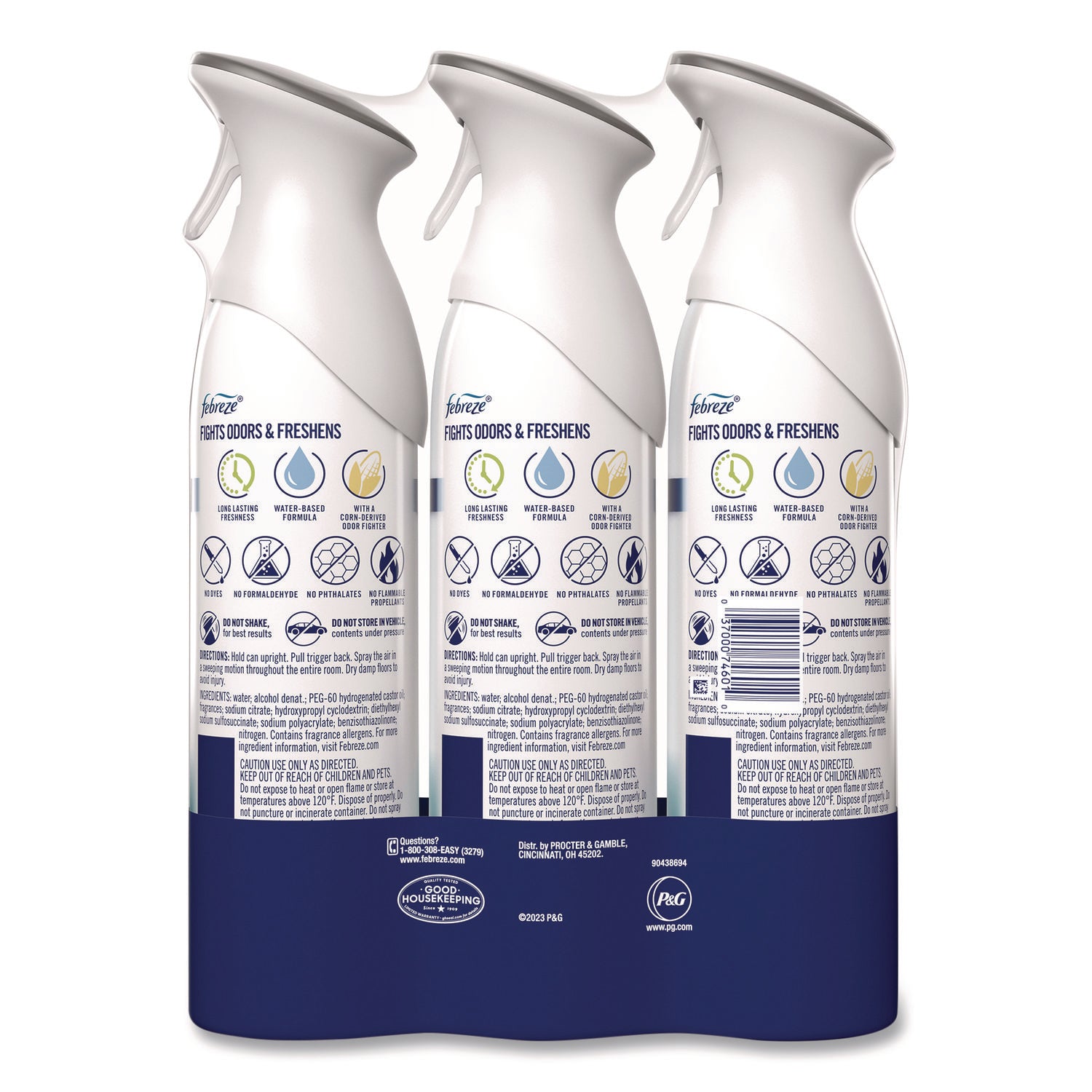 Febreze® AIR, Heavy-Duty Crisp Clean, 8.8 oz Aerosol Spray, 3/Pack