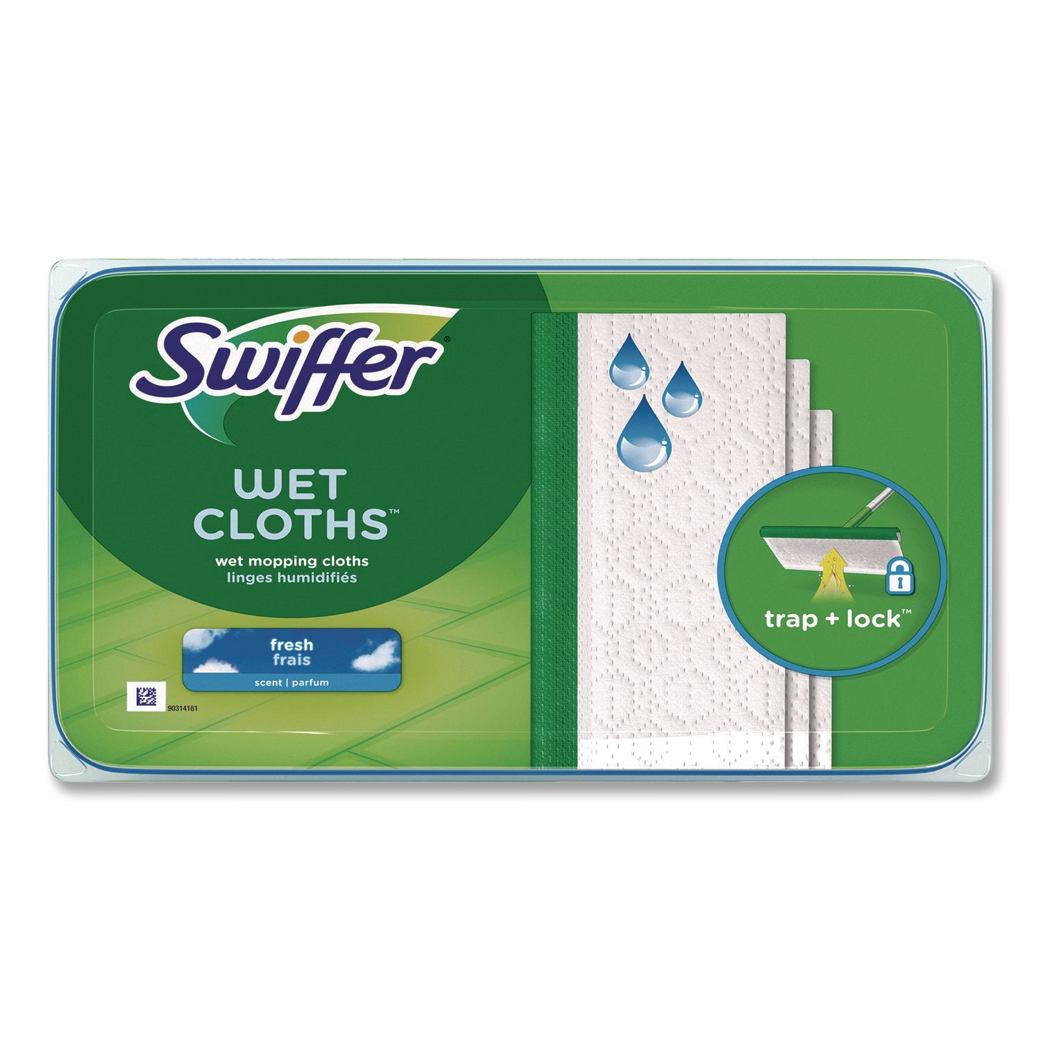 Swiffer® Wet Refill Cloths, Fresh Scent, 10 x 8, White, 24/Box