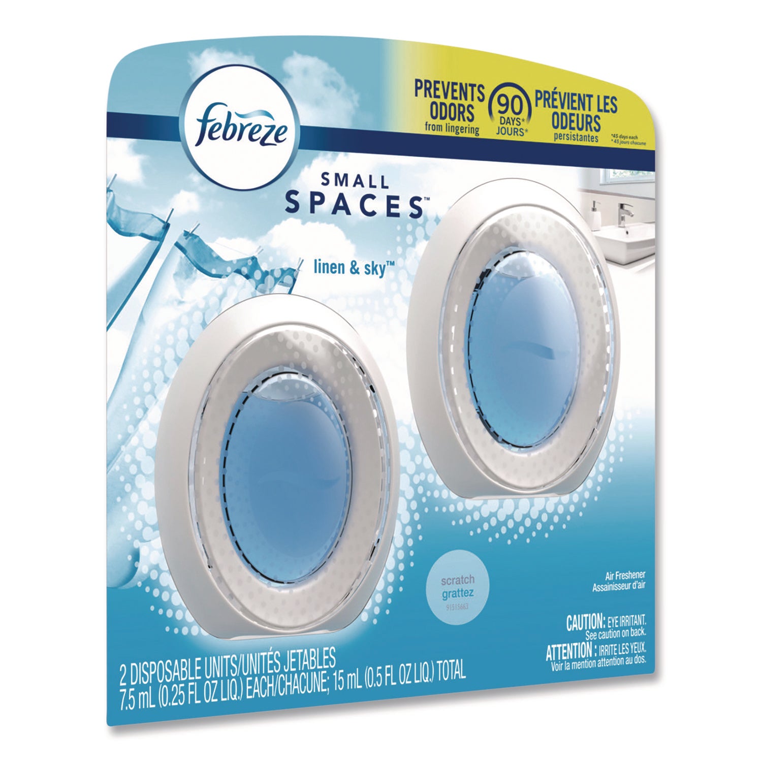 Febreze® smallSPACES, Linen and Sky, 0.25 oz, 2/Pack