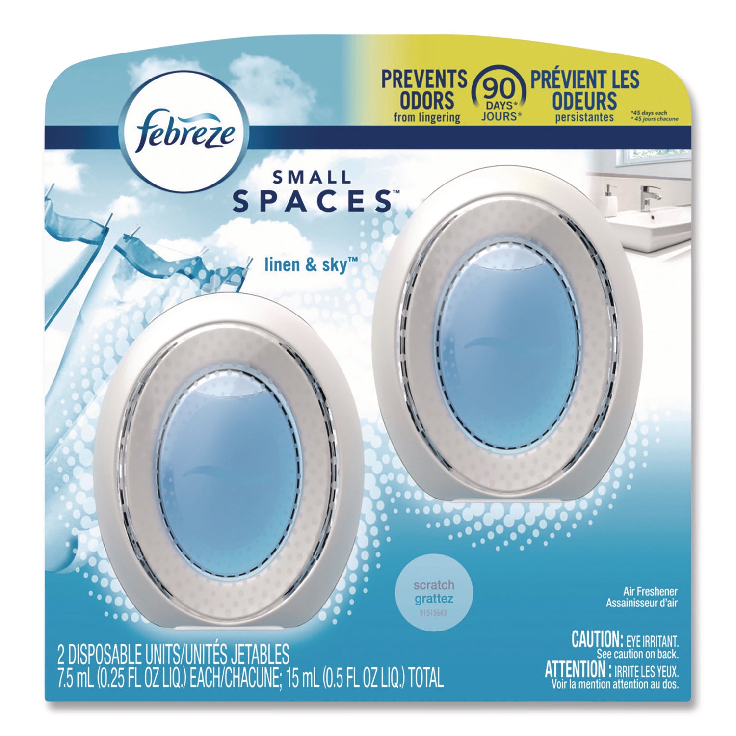 Febreze® smallSPACES, Linen and Sky, 0.25 oz, 2/Pack