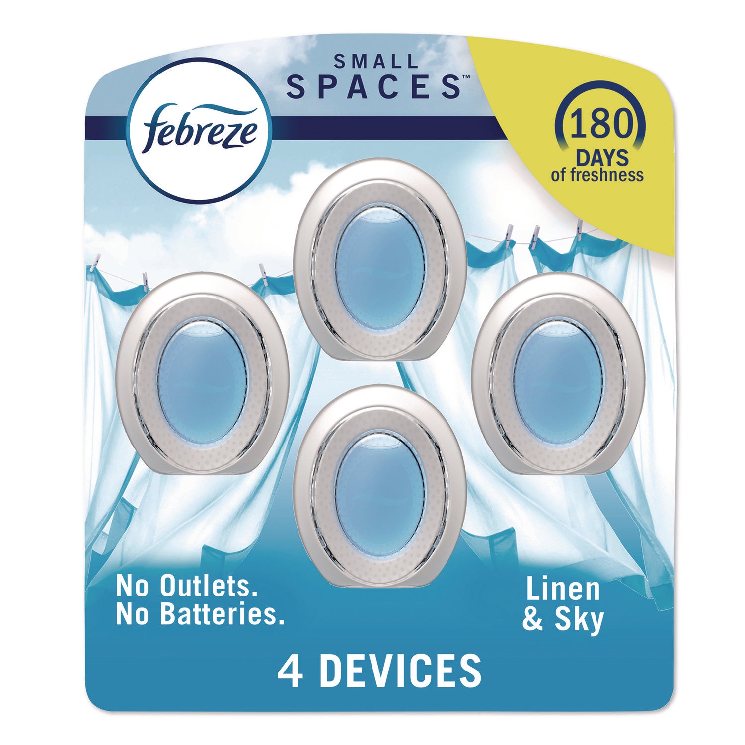 Febreze® smallSPACES, Linen and Sky, 0.25 oz, 4/Pack