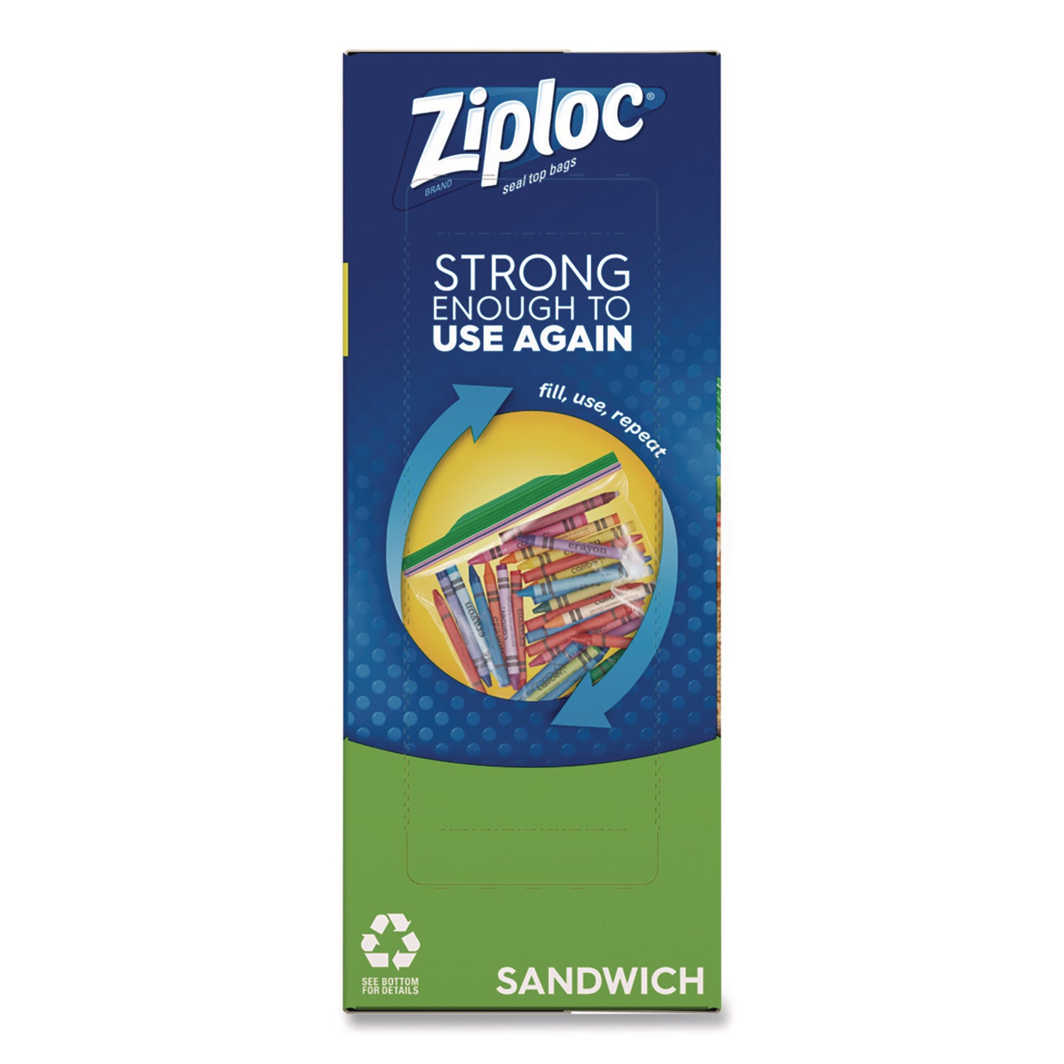 Ziploc® Resealable Sandwich Bags, 6.5" x 5.88", Clear, 90/Pack