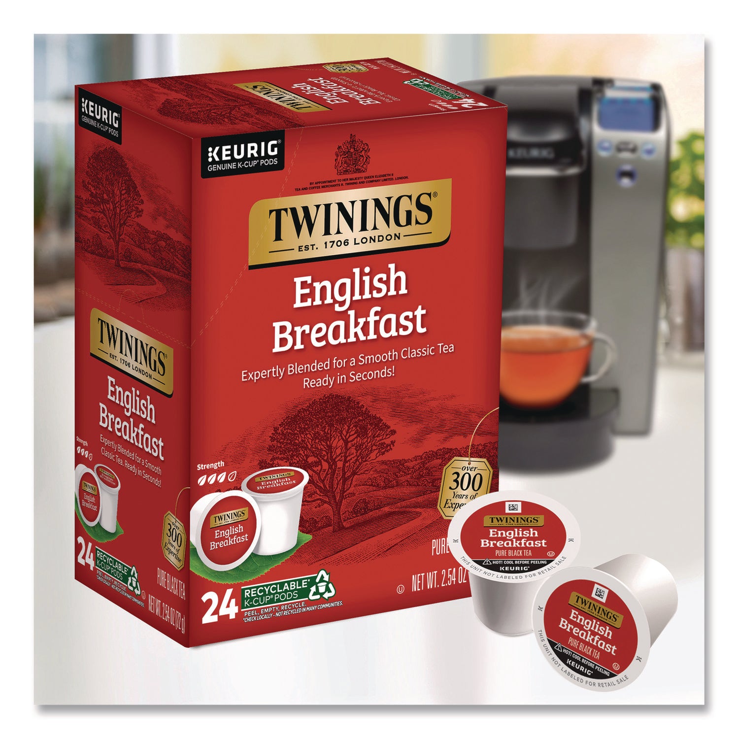 TWININGS® Tea K-Cups, English Breakfast. 0.11, 24/Box