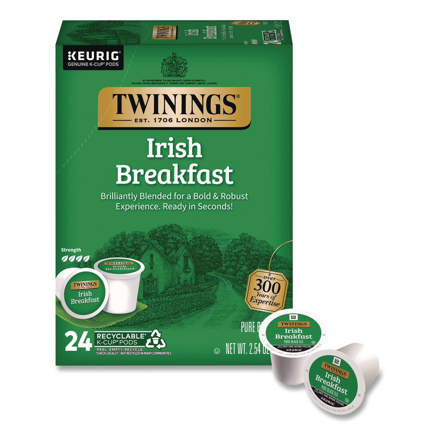 TWININGS® Tea K-Cups, Irish Breakfast, 0.11 oz, 24/Box