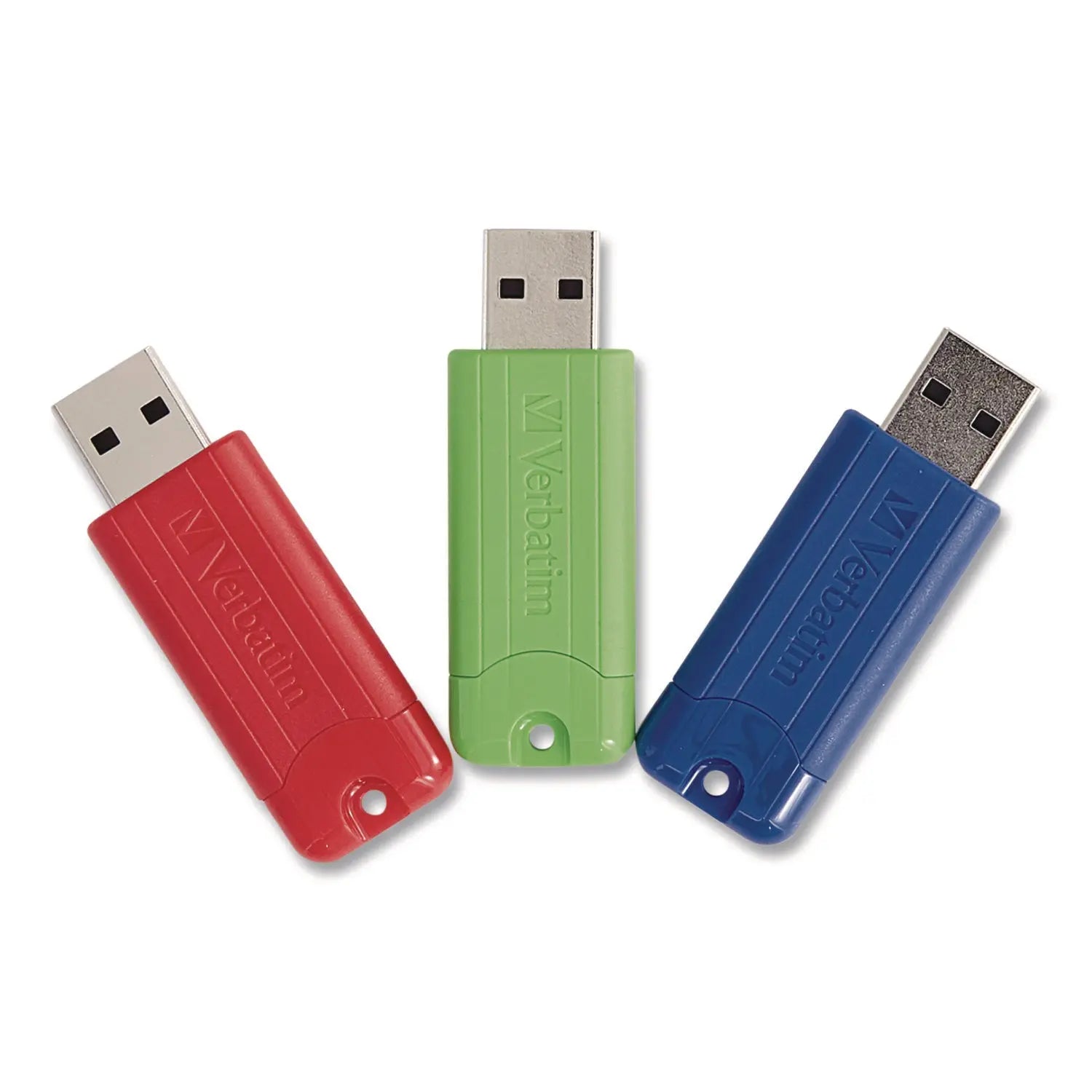 Verbatim® PinStripe USB 3.2 Flash Drive, 16 GB, Blue/Green/Red, 3/Pack Verbatim® Flipcost