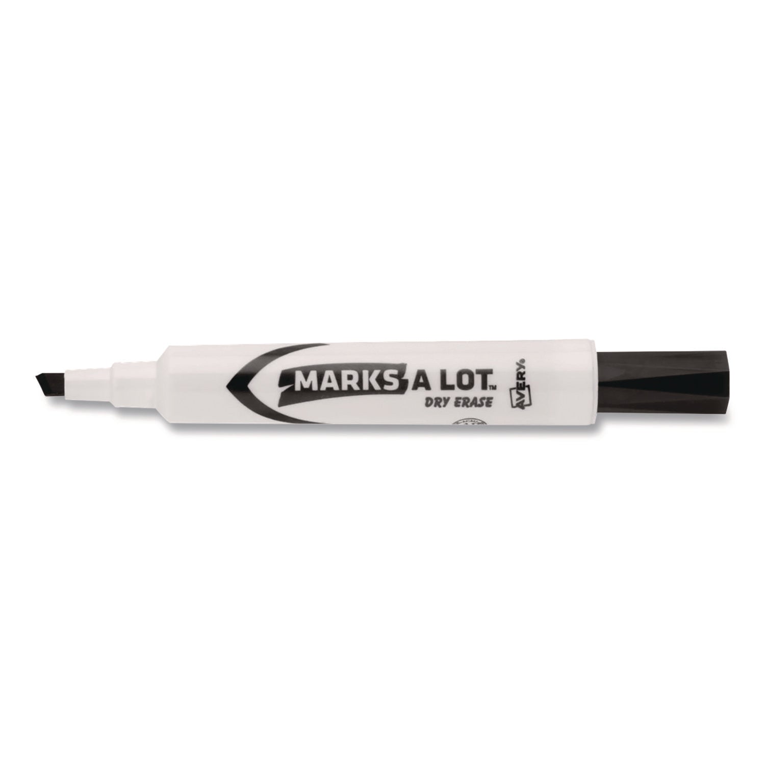 Avery® MARKS A LOT Desk-Style Dry Erase Markers, Broad Chisel Tip, Black