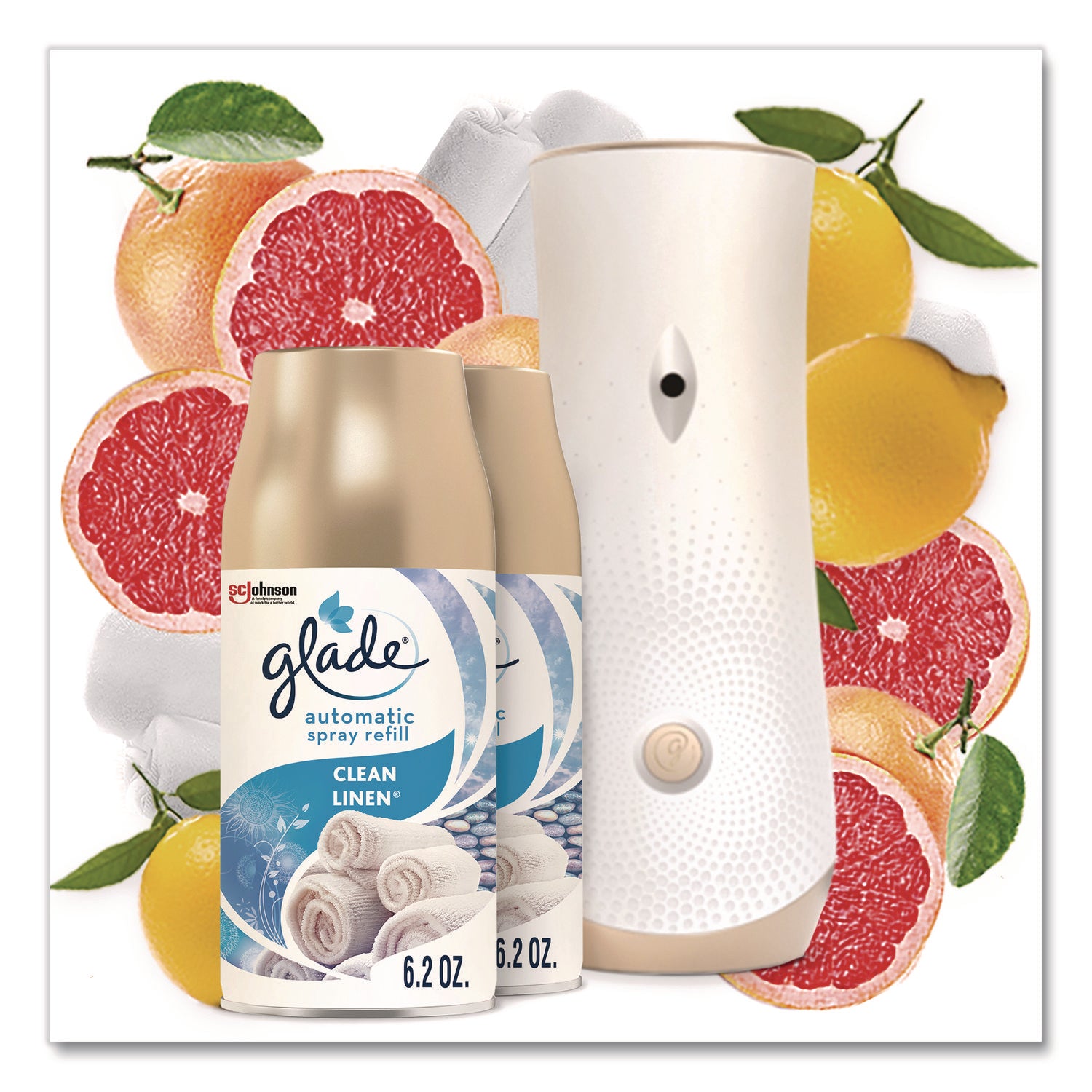 Glade® Automatic Air Freshener Refill, Clean Linen, 6.2 oz Can, 3/Pack