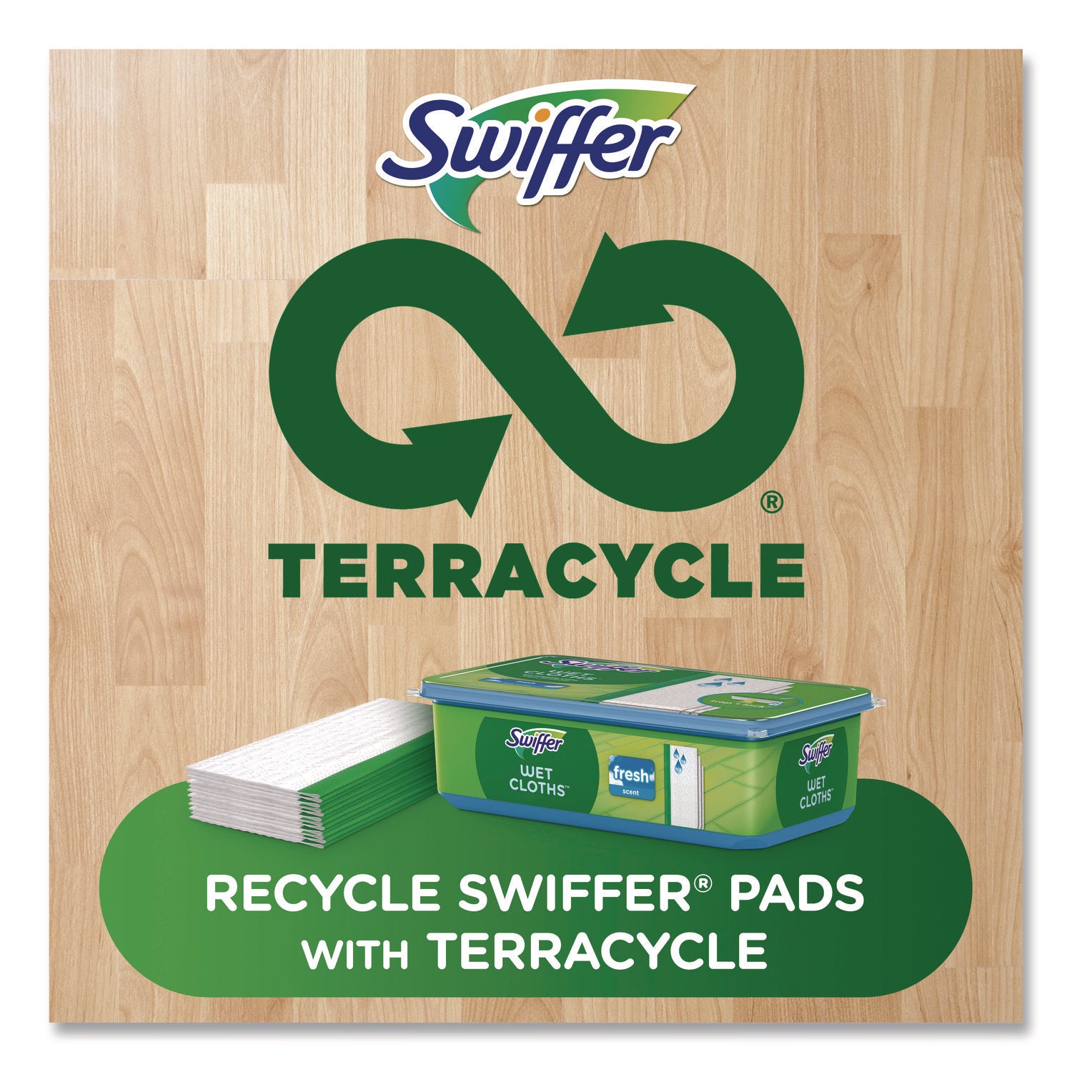 Swiffer® Wet Refill Cloths, Fresh Scent, 10 x 8, White, 24/Box