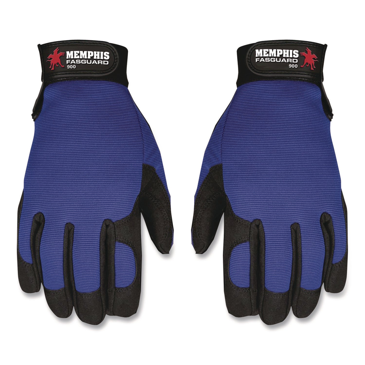 MCR™ Safety Memphis Gloves Fasguard Clarino Synthetic Leather Palm Multi-Task Gloves, Blue/Black, Large